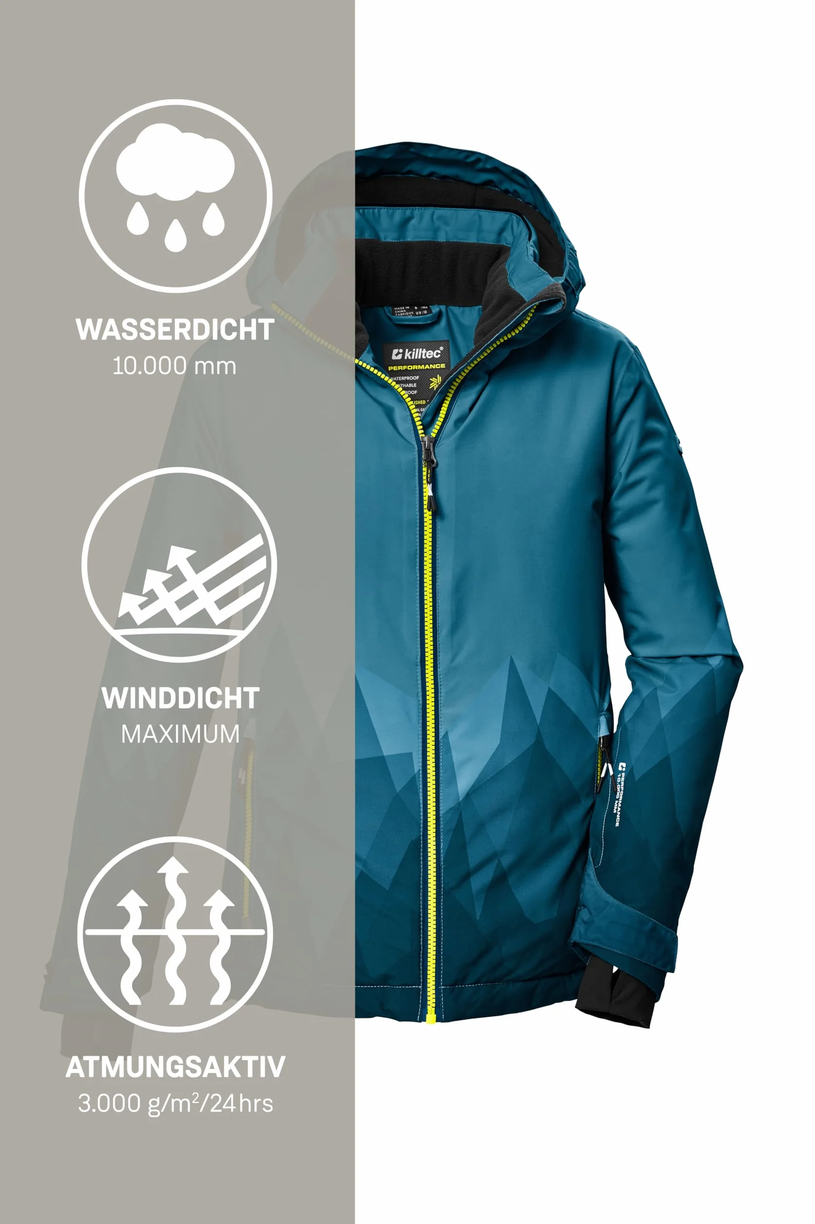 Killtec KSW 383 Bys Ski Jacket Chaqueta de esquí funcional con capucha y paranieves Niños