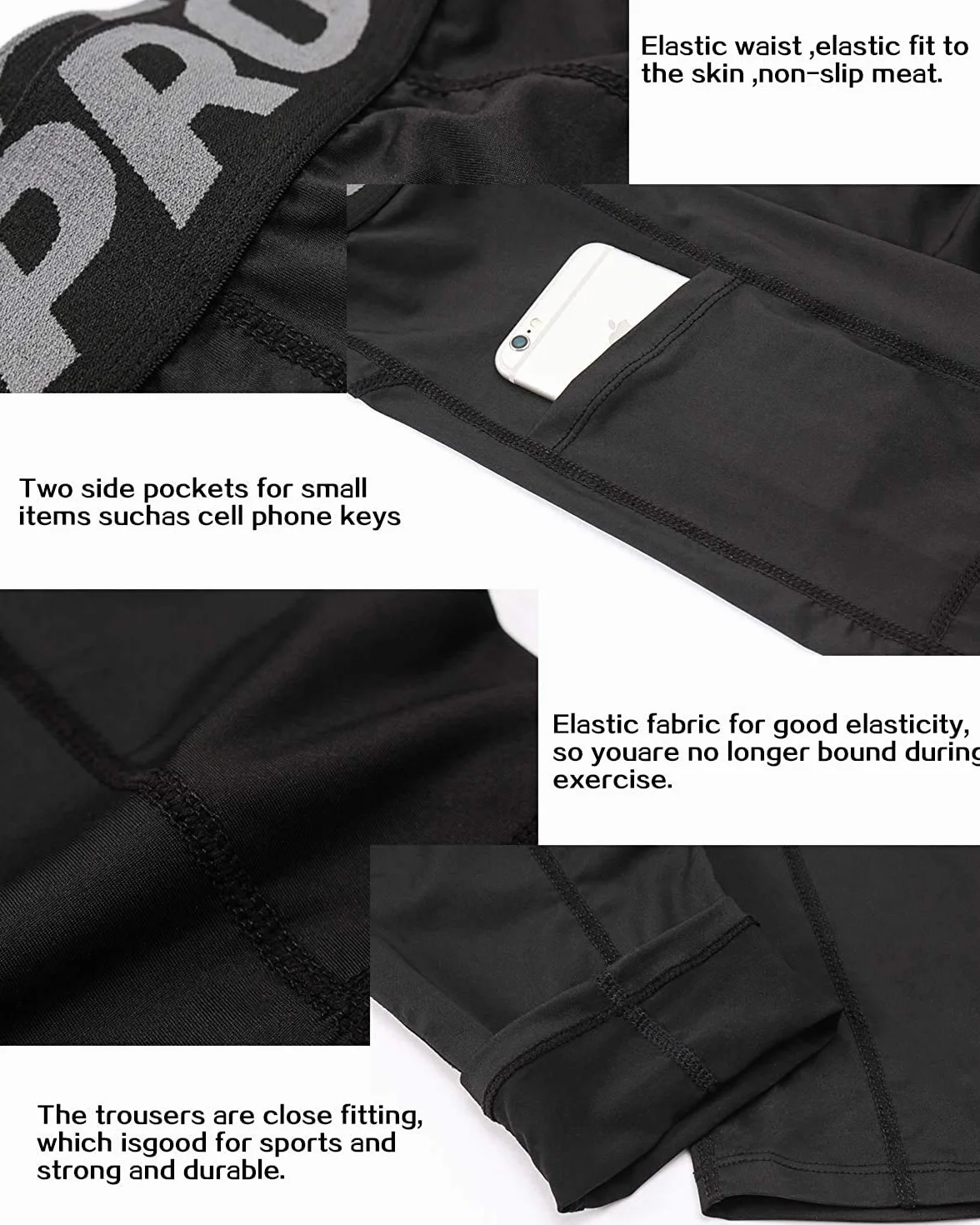 Leggings de Compresión para Hombre Running Fitness