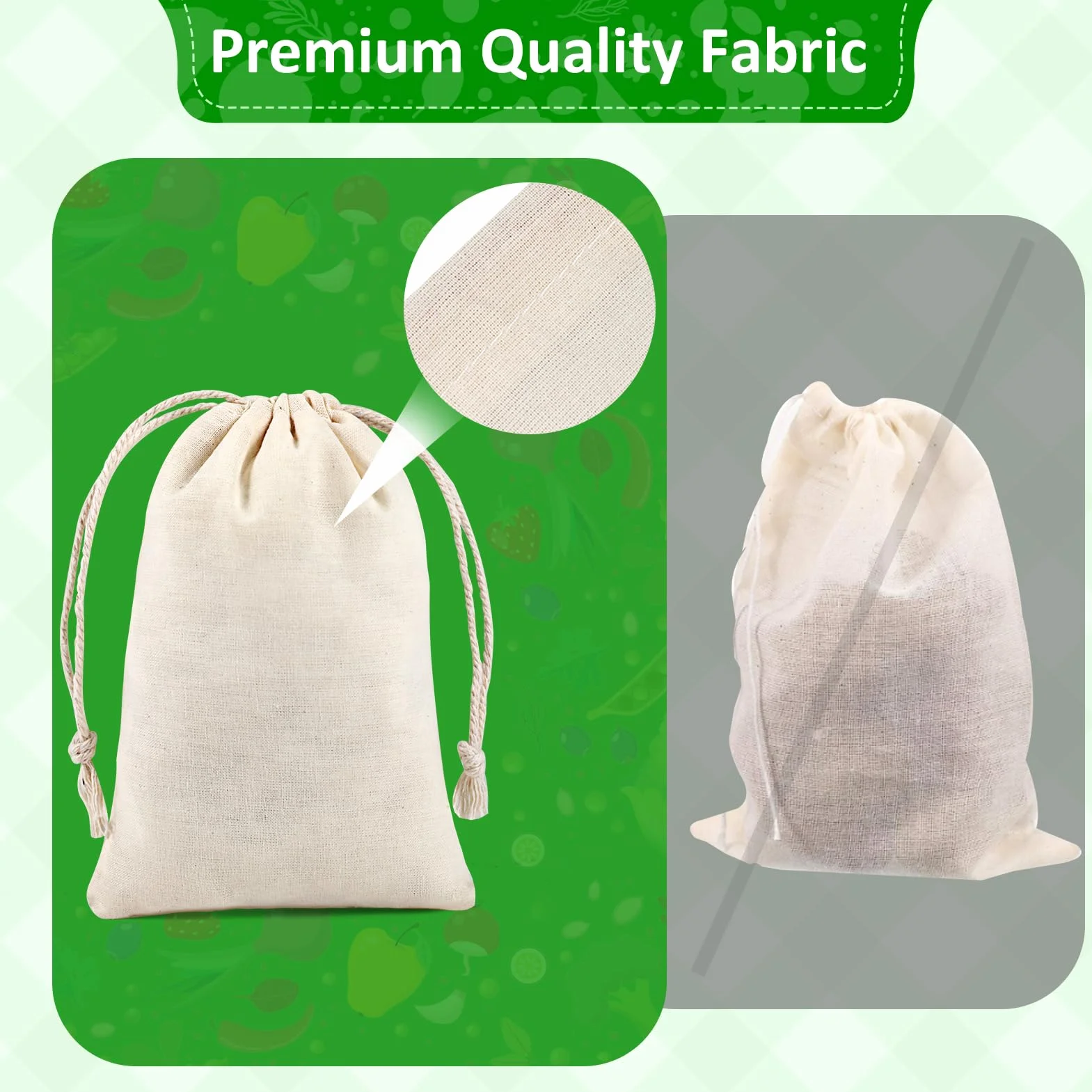 20 bolsas de algodón – 25 x 30 cm de algodón pequeñas bolsas con cordón para joyas, regalos y manualidades DlY