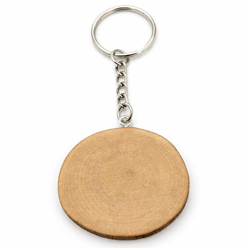 Promotech Llavero de madera con brújula grabado láser regalo viaje orientación aventura