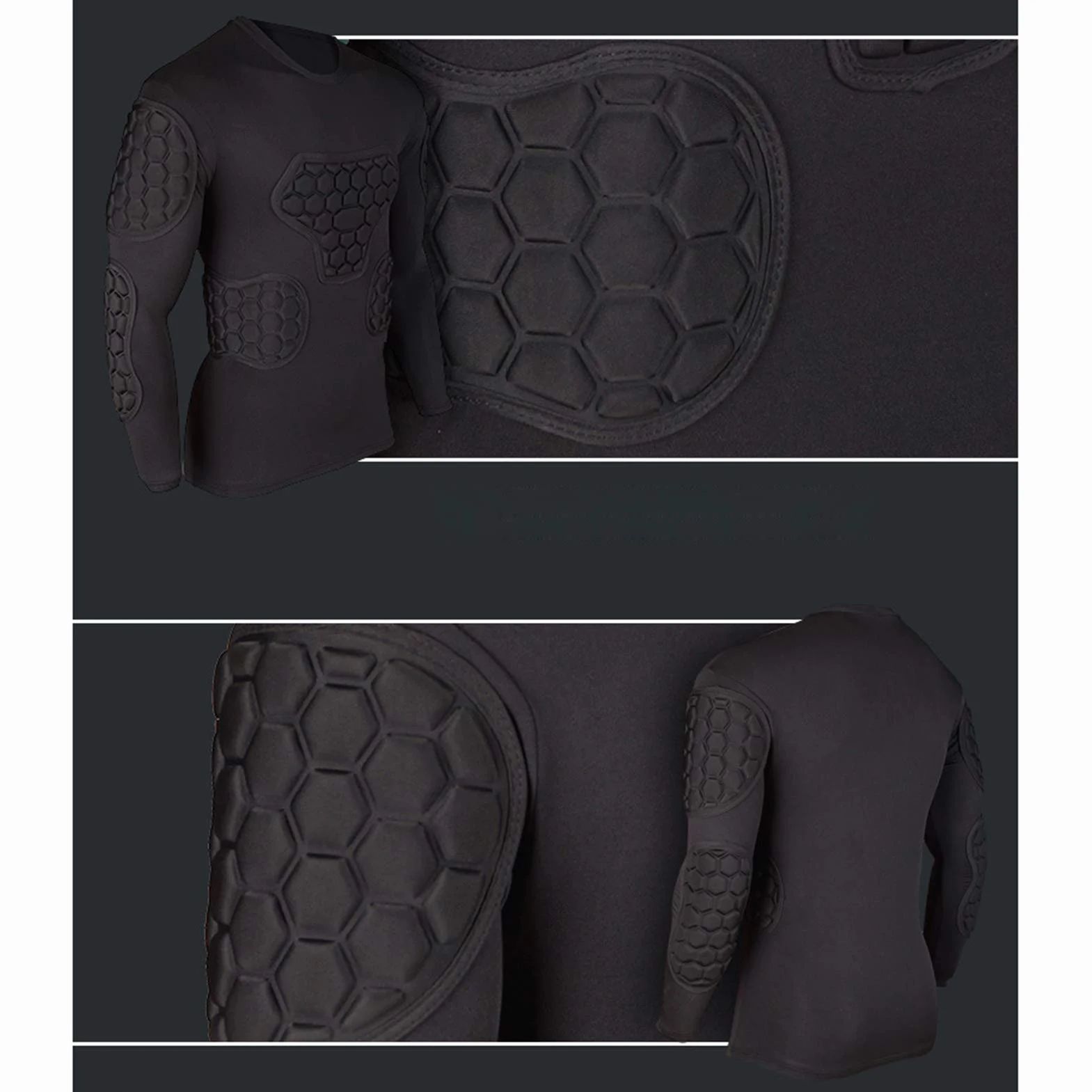 Uniforme de Portero de Fútbol Anticolisión, Jersey de Manga Larga Ajustado y Pantalones Cortos