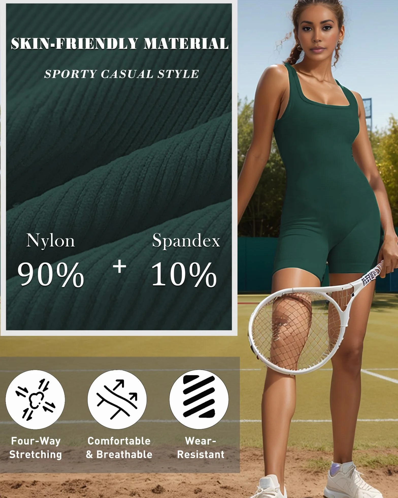 Merlvida Mono Deportivo Mujer Corto Jumpsuit sin Costuras Sexy Push Up Una Sola Pieza Ropa Deportiva para Gimnasio Yoga Fitness
