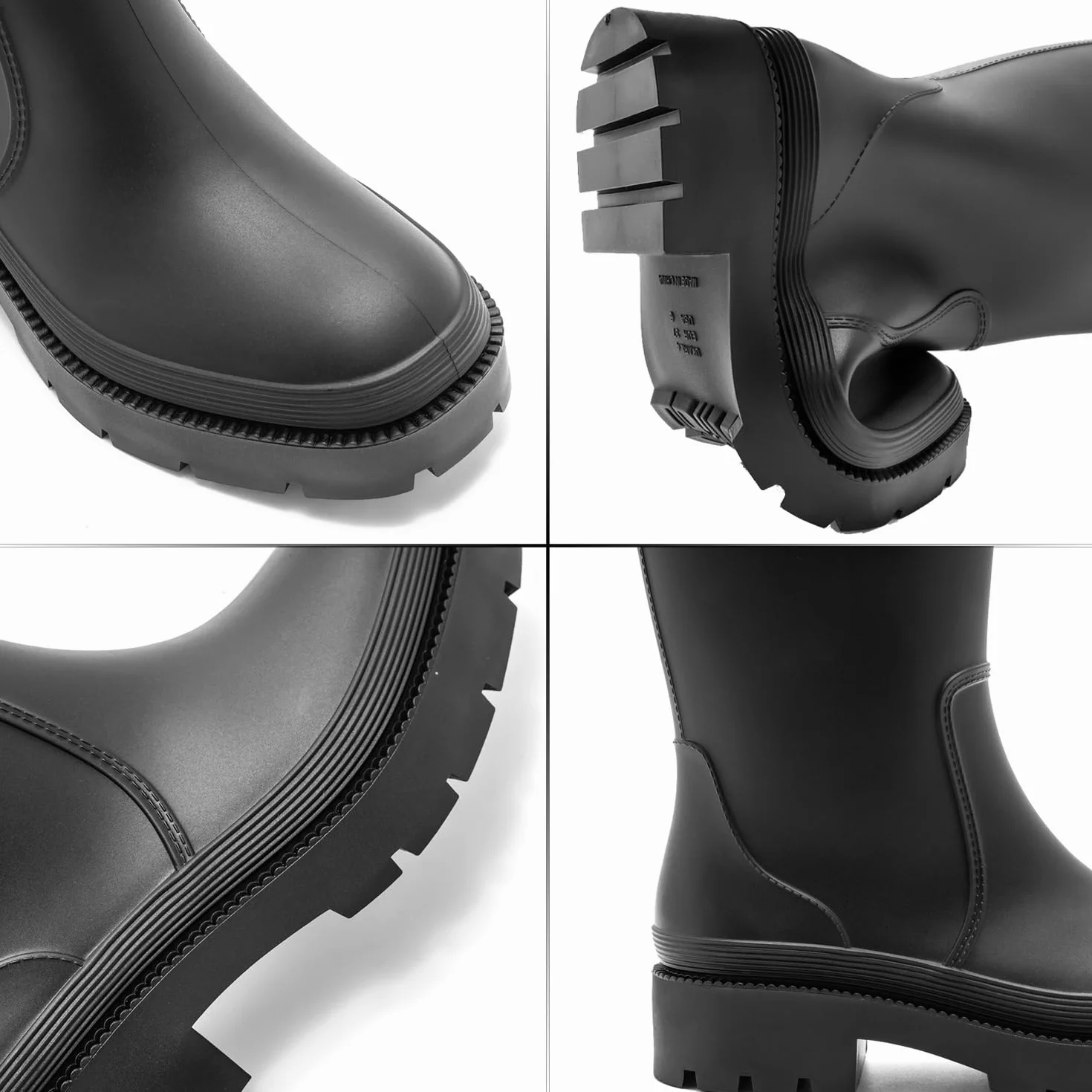 Lvptsh Botas de Agua Mujer Altas Caucho Impermeable Zapatos de Lluvia Wellington Antideslizante