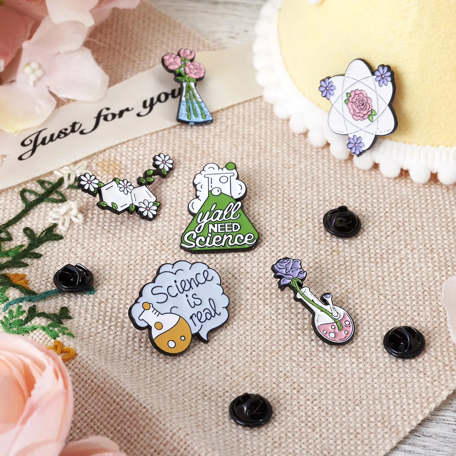 Pandahall Alloy Enamel Brooches Lapel Pin Set