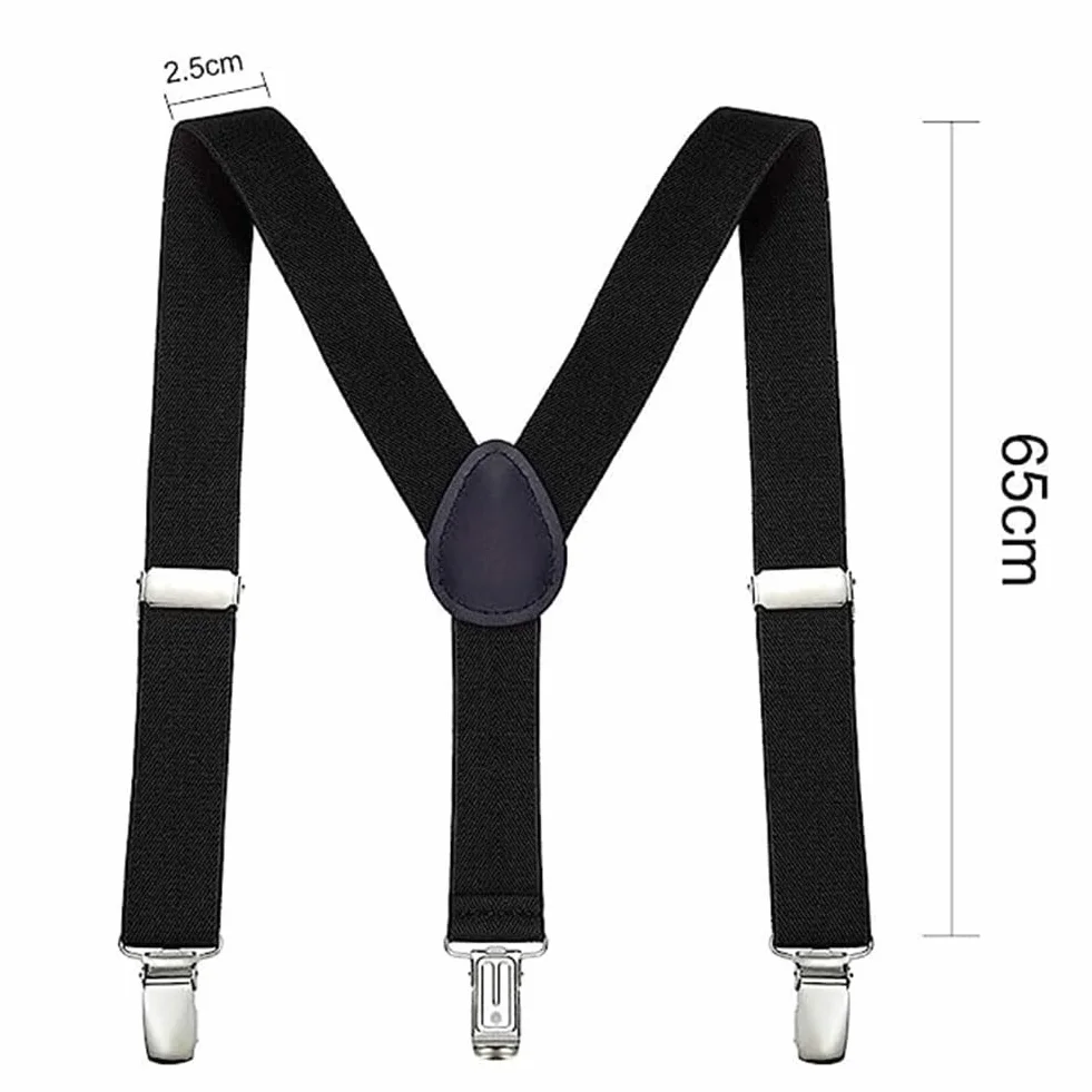 Tirantes Ajustables en Forma de Y con Pajaritas para Niños y Niñas 1-12 Años Negro Clip Talla Única