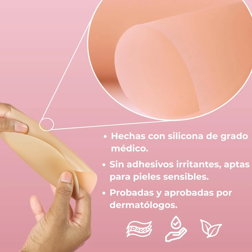 Pezoneras Invisibles Autoadherentes de Silicona Reutilizables para Vestidos sin Sujetador