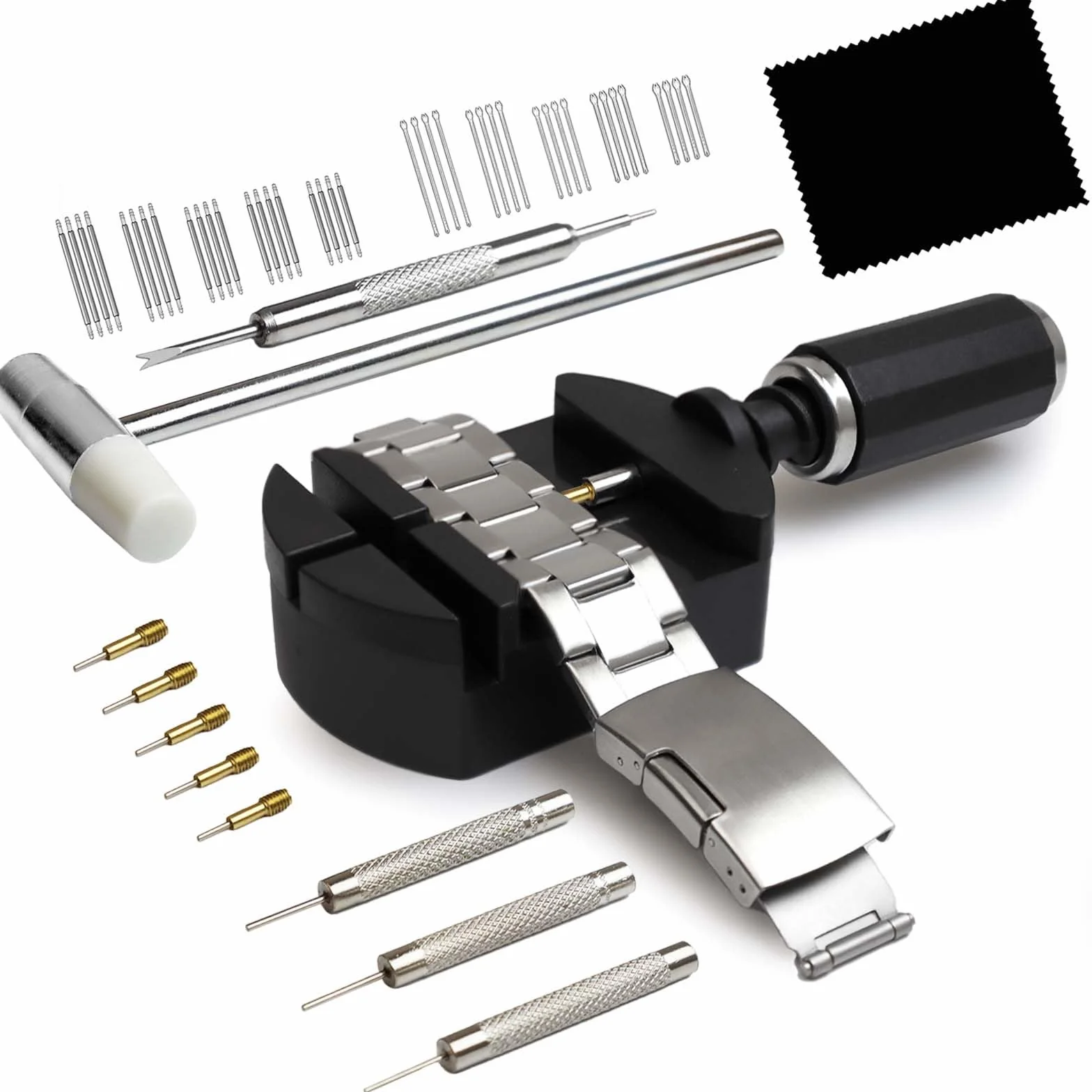GLDCAPA Herramienta Correa Reloj, Ajuste de Correa, Reemplazo Pins, Martillo, Punzón
