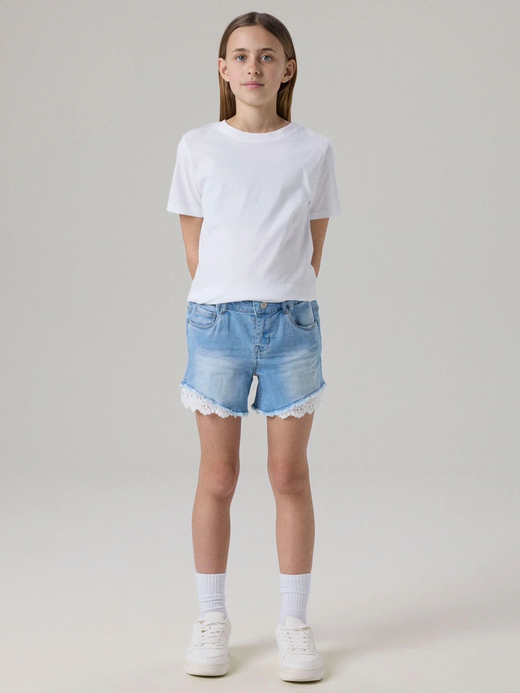 IT Nkfsalli Slim Dnm Shorts Pantalones Cortos de Jean Niñas