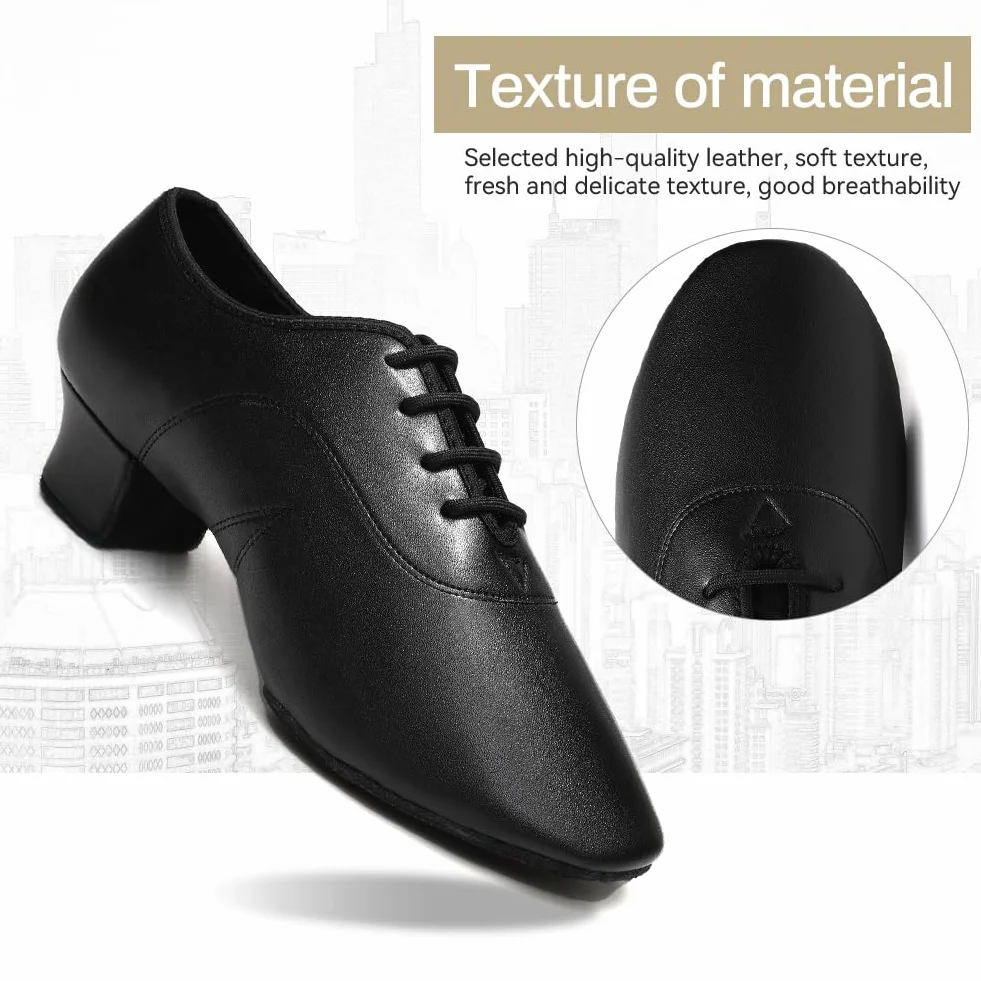 Zapatos Baile Latino Hombre Cuero Lace up Tango Latin Jazz Danza Negro 40 EU