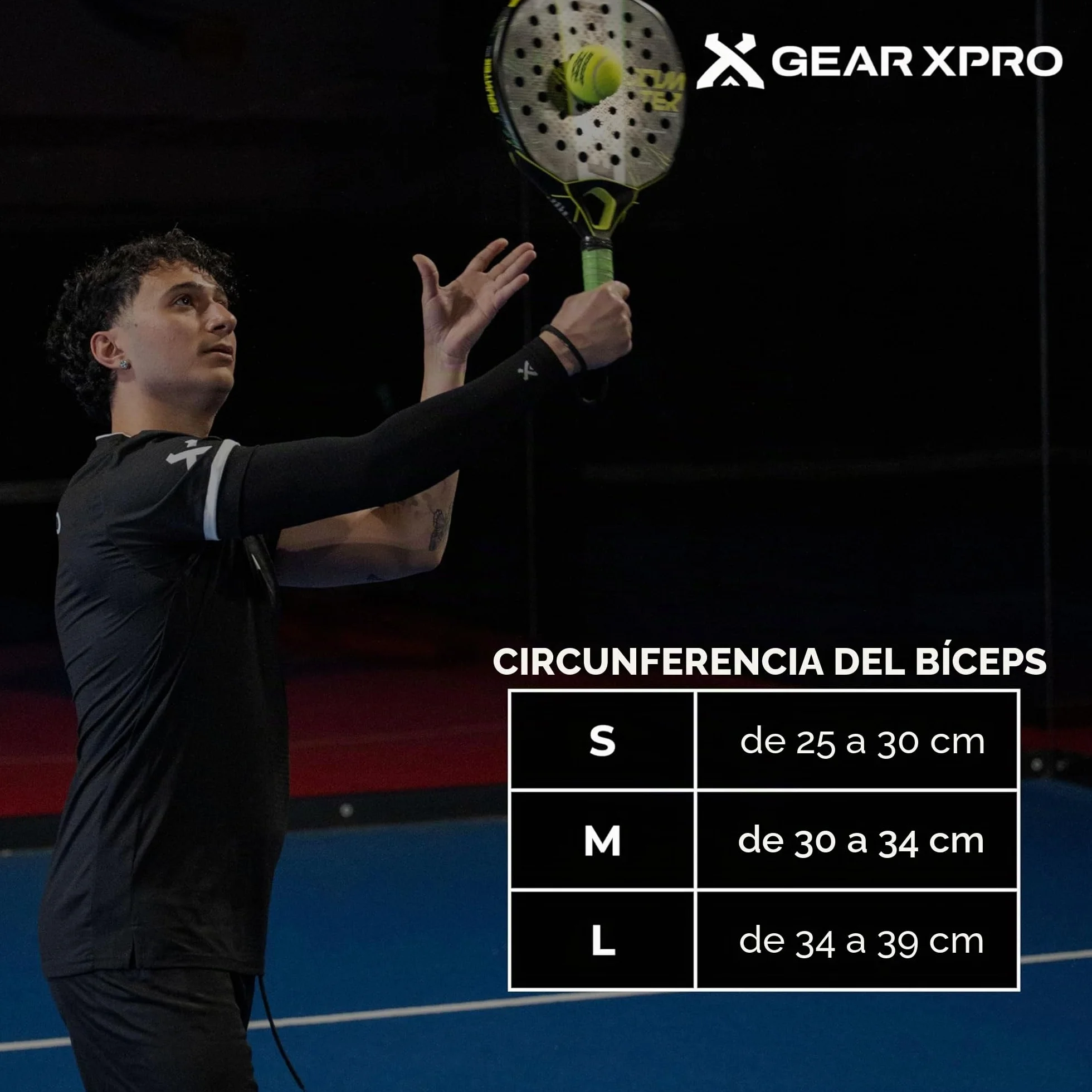 Manguito brazo de compresión para Padel, Tenis, Voleibol y Ciclismo – Protección Muscular y Recuperación
