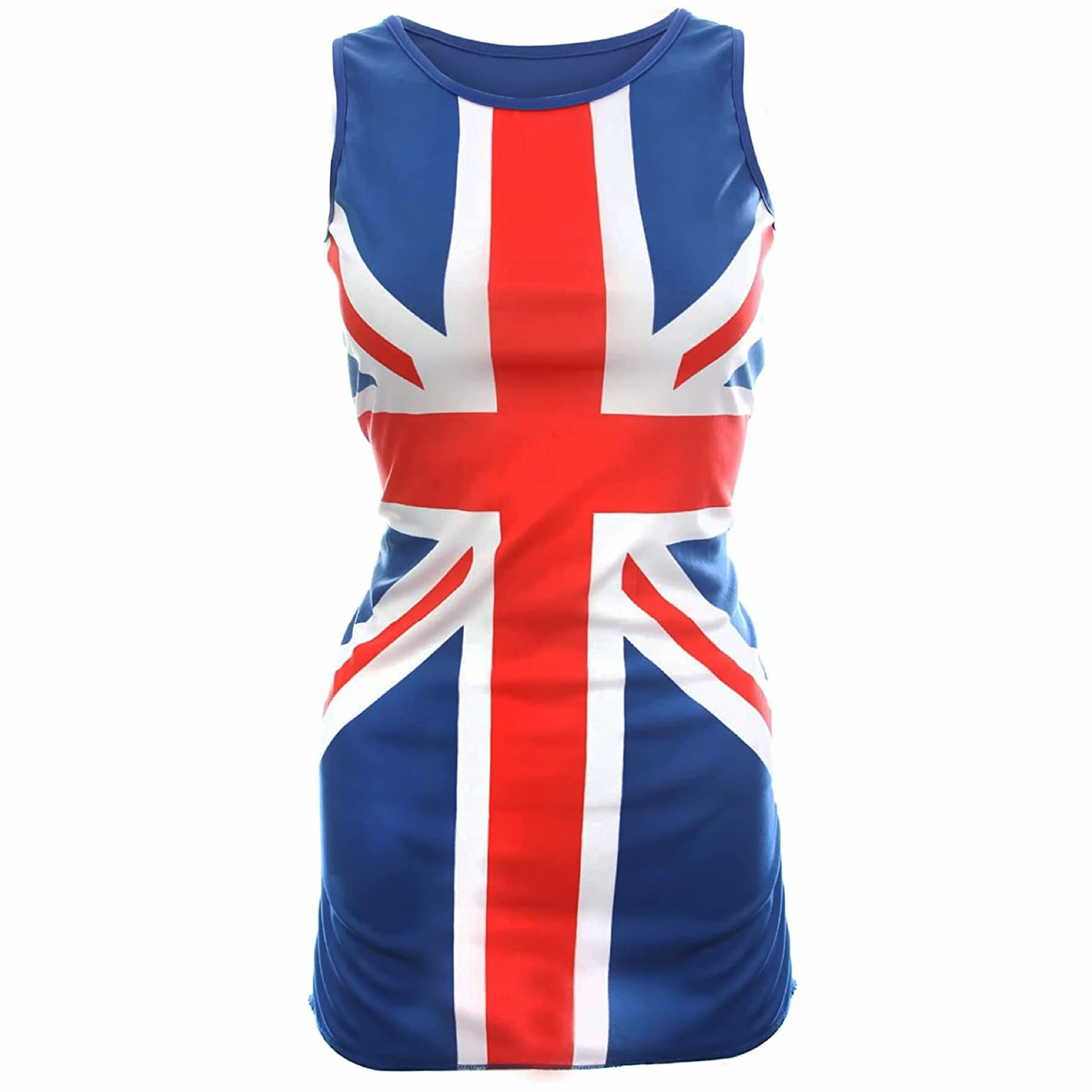 Vestido clásico Reino Unido mujer rojo blanco azul Brit Pop Fancy Dress