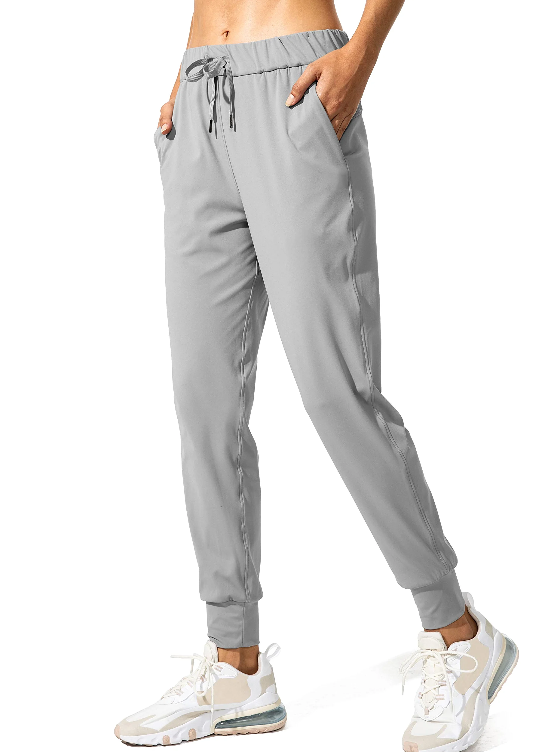 SANTINY Pantalones deportivos para mujer, con bolsillos, con cordón, para correr, descansar, entrenar, trotar
