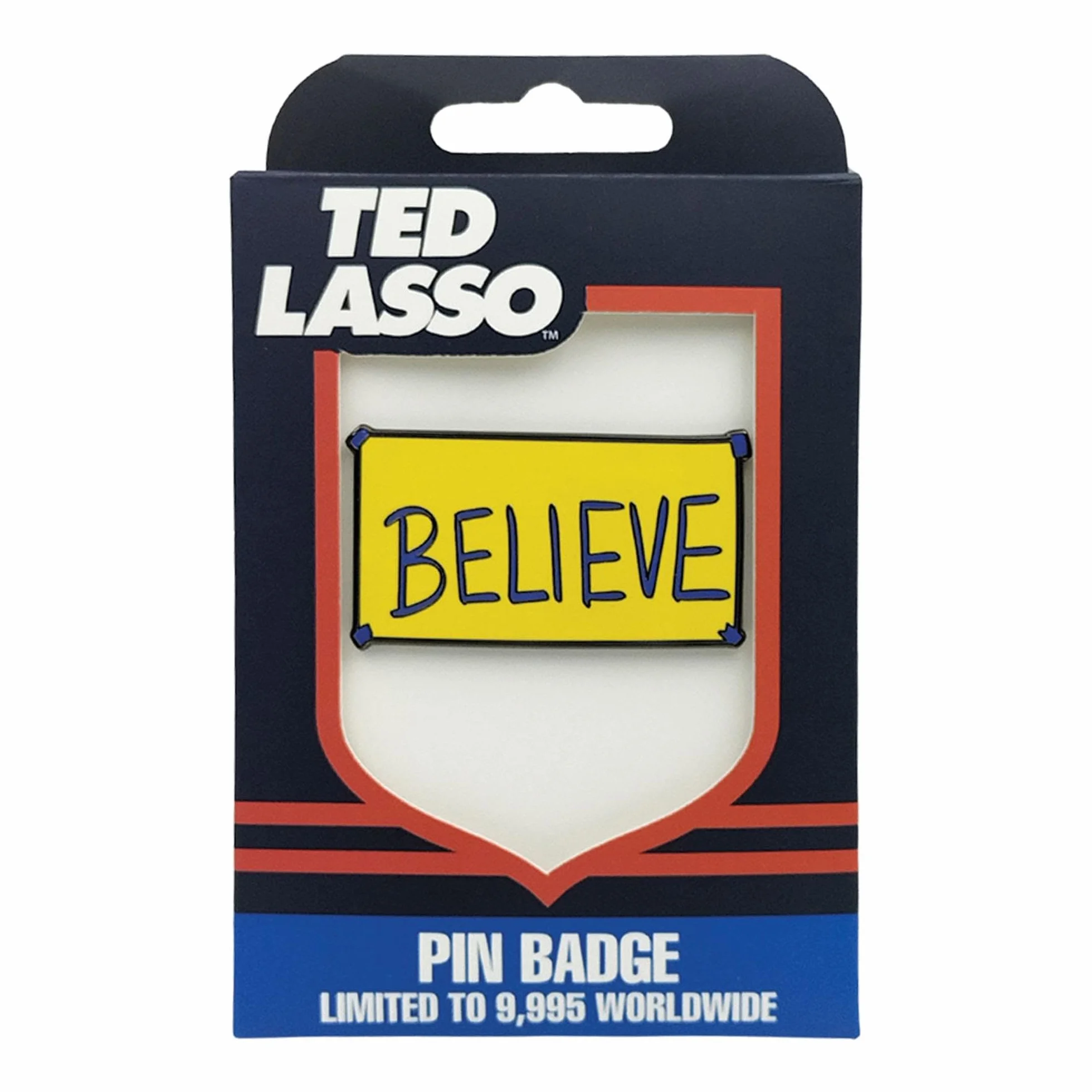 Ted Lasso "Believe" - Pin de solapa esmaltado oficial inspirado en la exitosa serie de televisión, coleccionable motivacional para fanáticos, amantes de la televisión y compradores de regalos