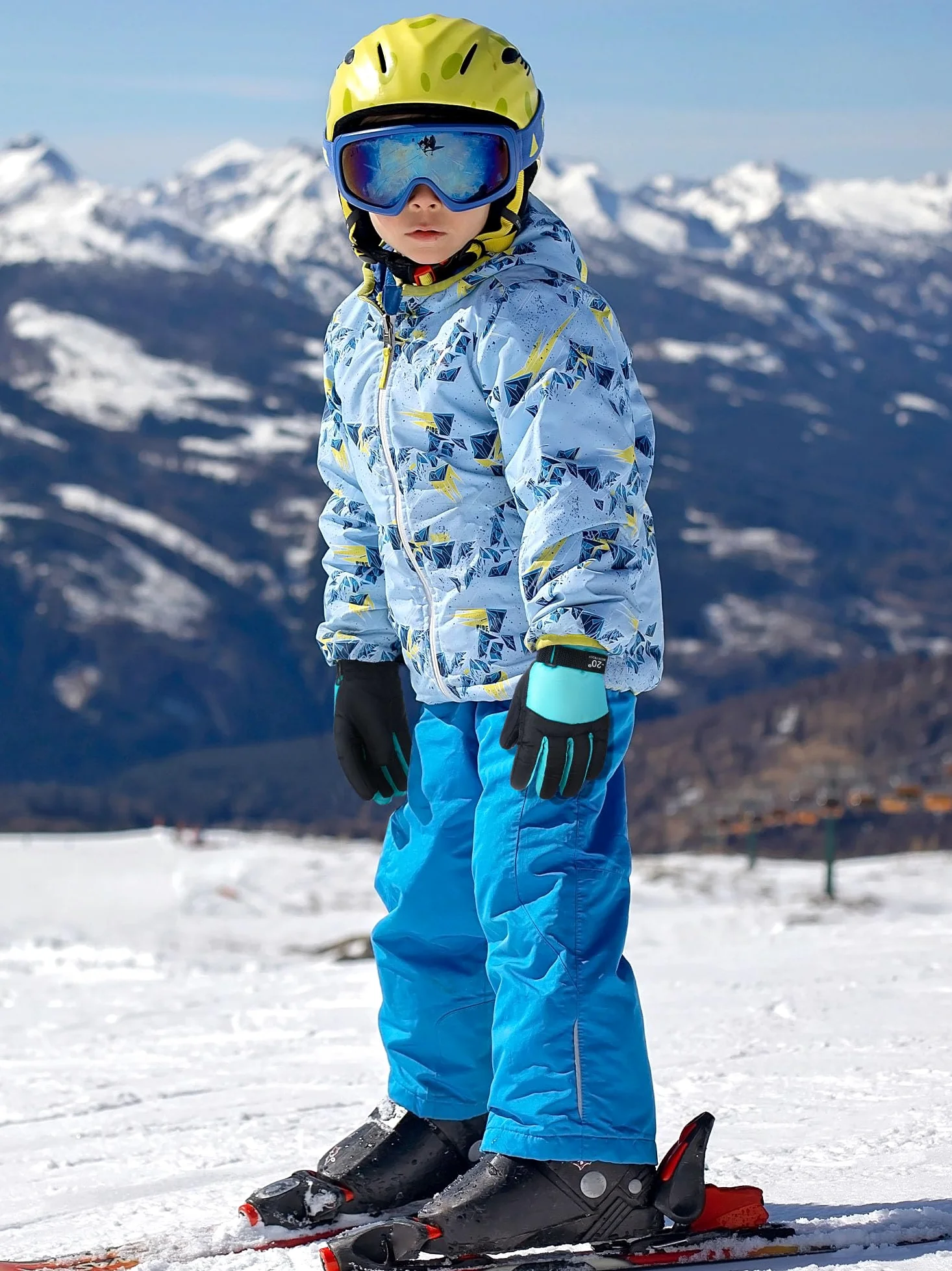 Bencailor 3 pares de guantes de invierno para niños, impermeables, para nieve, esquí, cálidos, resistentes al viento, guantes ajustables para niños y niñas al aire libre