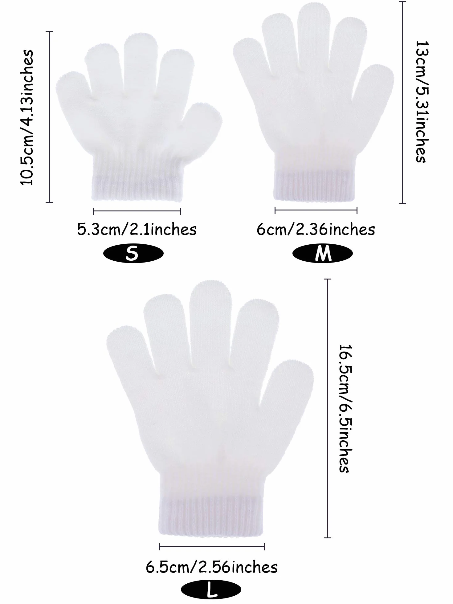 Geyoga 3 Pares Guantes de Punto de Invierno Elásticos Tejidos Niño