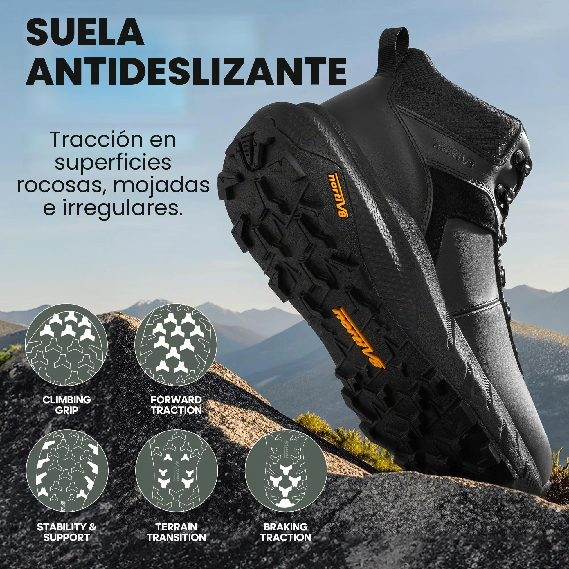 NORTIV 8 Botas Trekking Impermeables Antideslizantes Zapatos de Senderismo Montaña