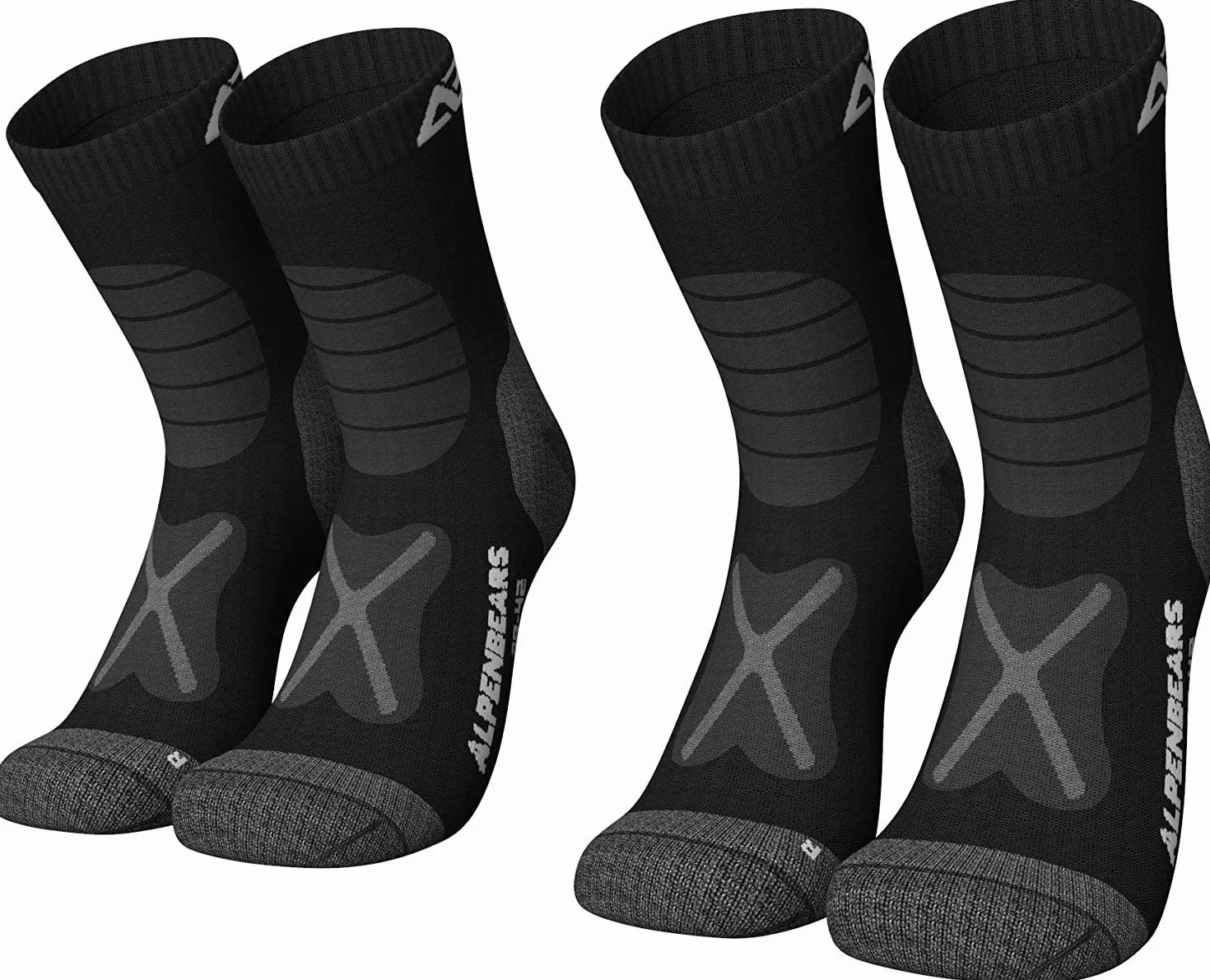 Calcetines de senderismo de lana merina pack de 2 pares para mujer hombre y niño