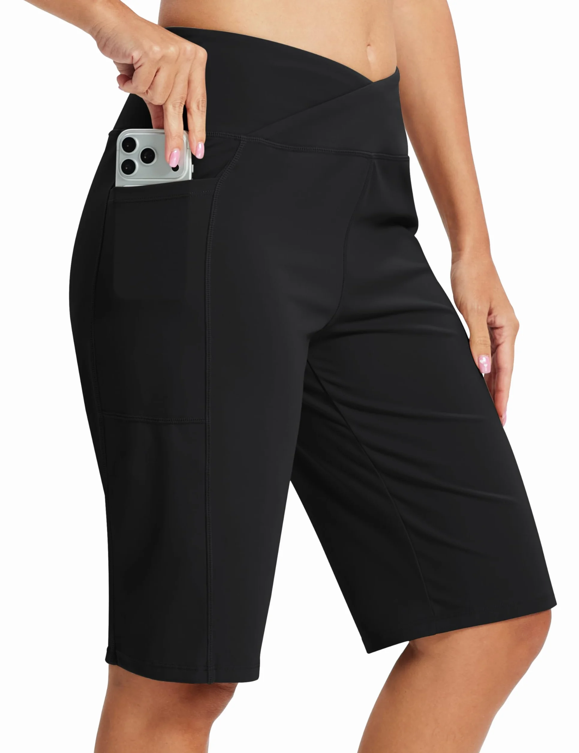 Pantalones Cortos Mujer Shorts Deportivo Yoga Gym Fitness con Bolsillos