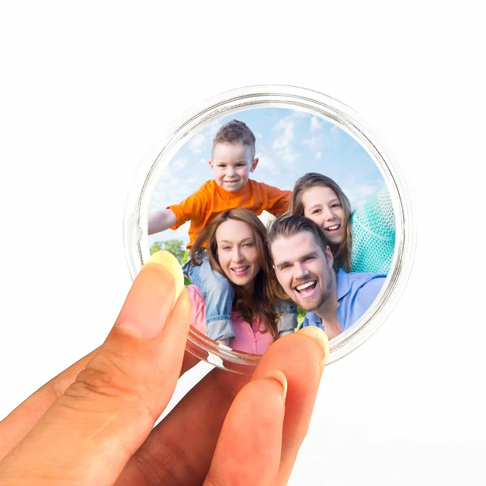 BUYGOO 50 Piezas Chapas Plásticas con Alfiler Incluido, Botón de Pin Redondo de Acrílico Transparente