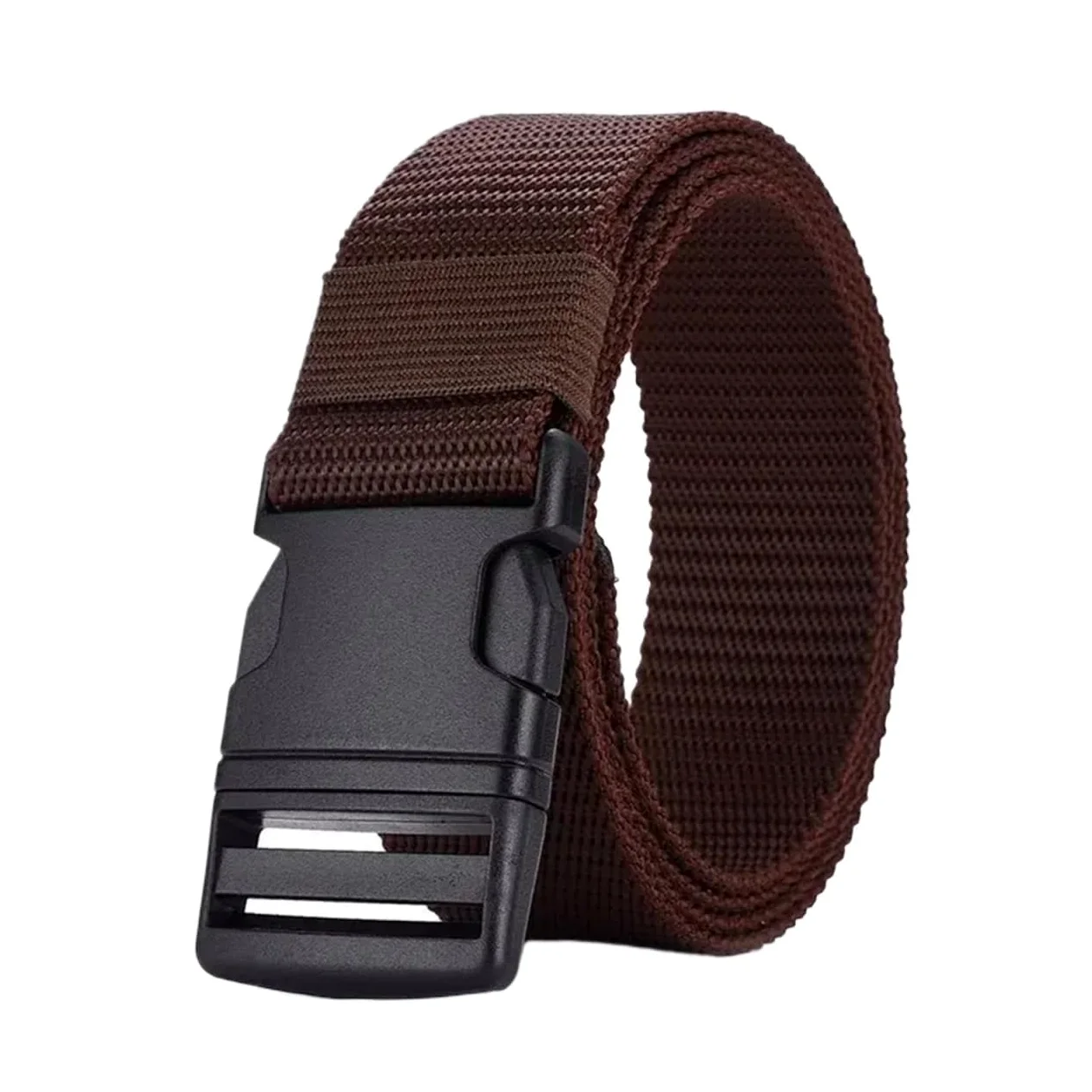 2 uds cinturón for hombre sin hebilla de plástico y Metal lona for nailon tejido for exteriores cinturones neutros Para Hombre
