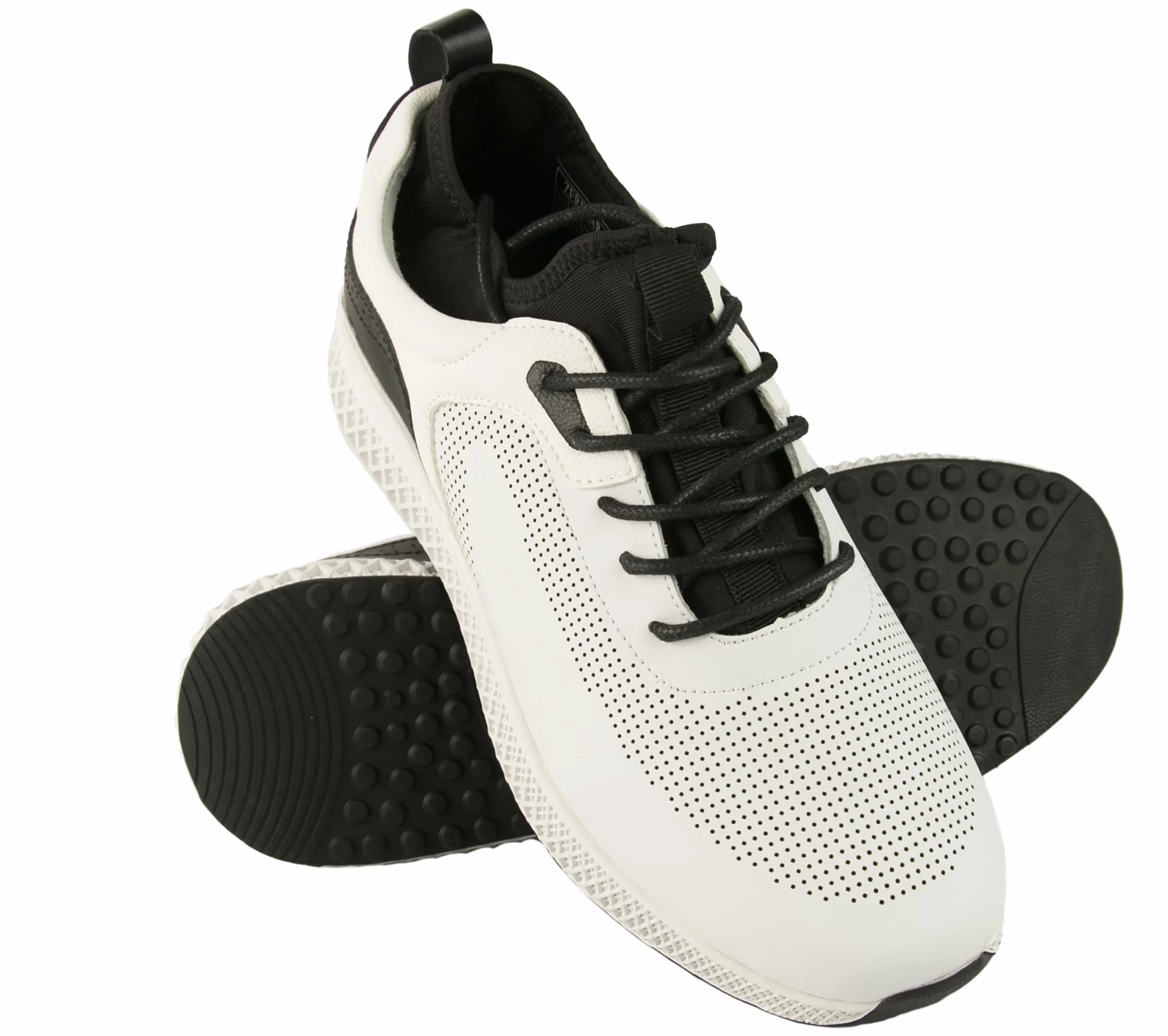 Zerimar Zapatos de Golf Hombre Piel Cuero Blanco Negro Talla 42