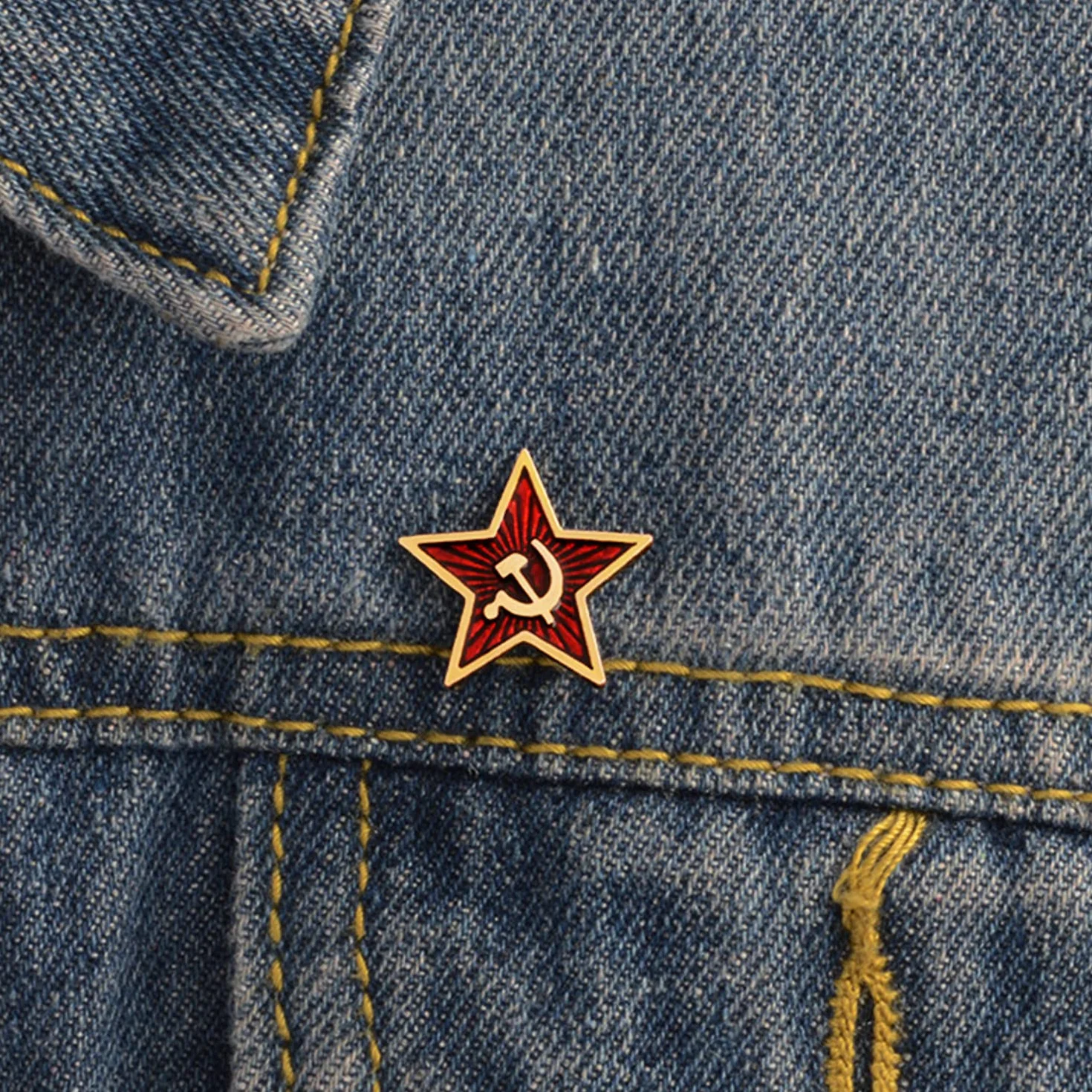 BRACO Pin URSS Broche Comunismo Rojo Pack 2 Pins Insignia comunista estrella roja hoz martillo