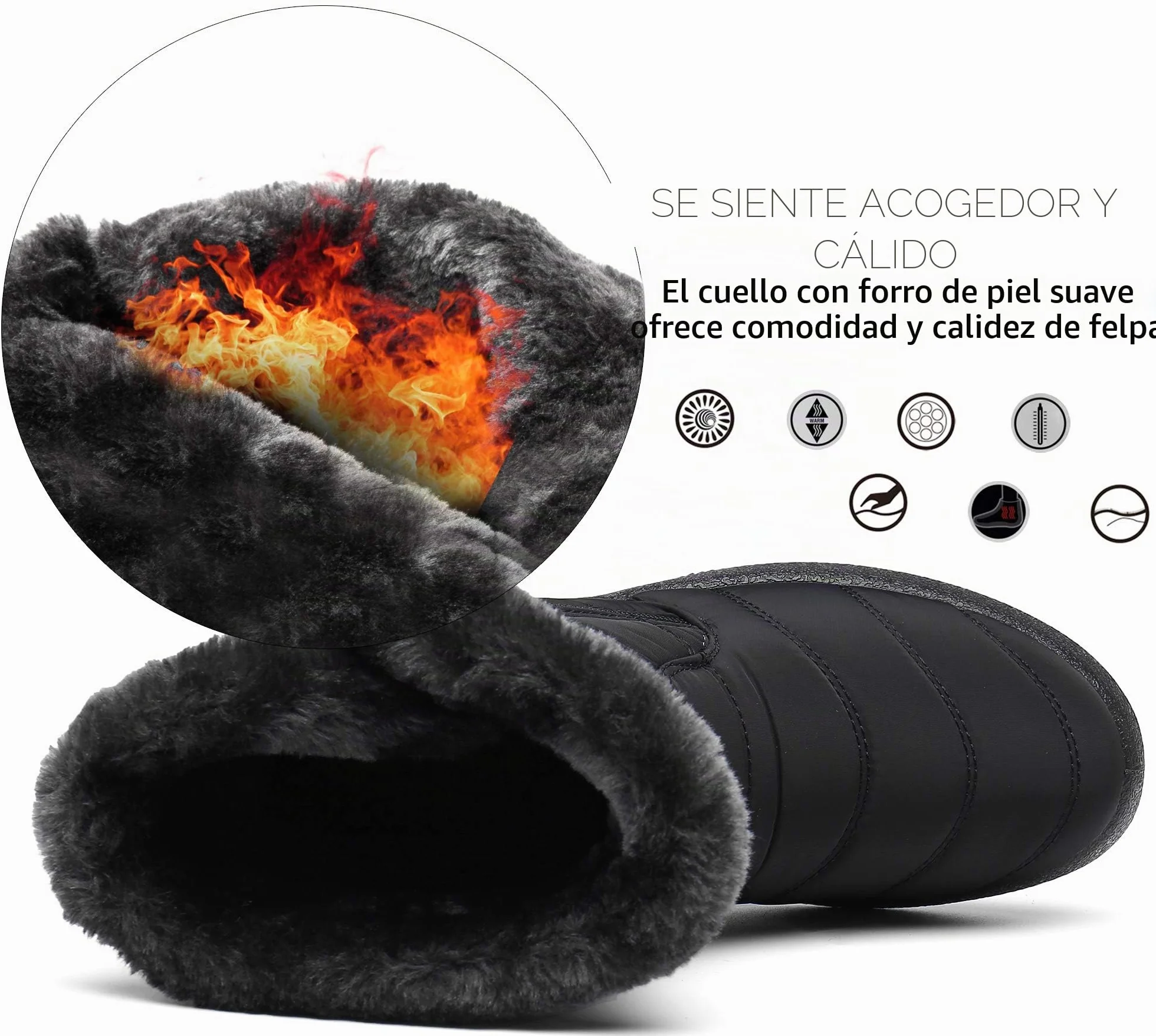 Gaatpot Botas de Invierno para Mujer Forradas con Pelo Antideslizantes