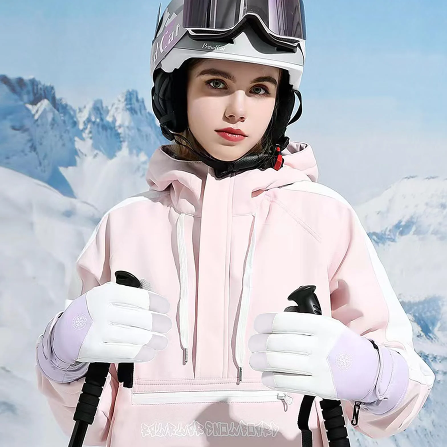 GEEKEO Guantes Térmicos Impermeables Antideslizantes a Prueba de Viento con Pantalla Táctil para Esquí y Nieve