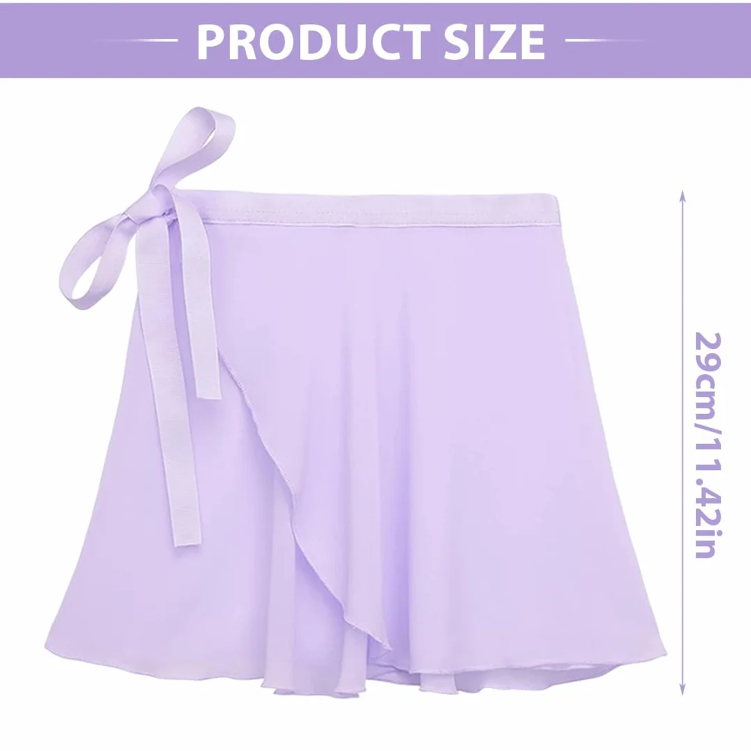 Falda de Ballet niña Chiffon transpirable suave cintura ajustable morado gimnasia