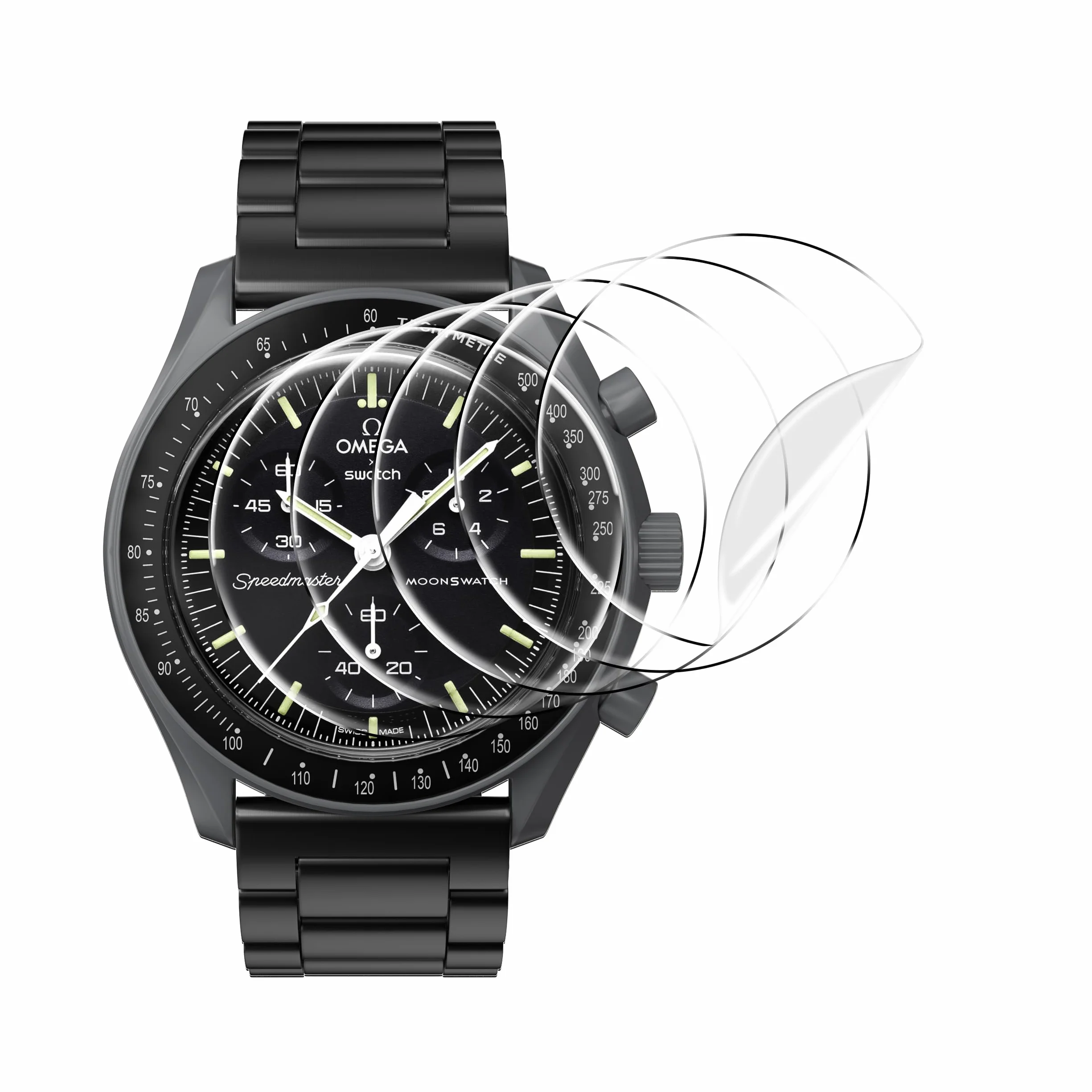 Protector de cristal TPU antiarañazos compatible con Swatch Omega Moonswatch
