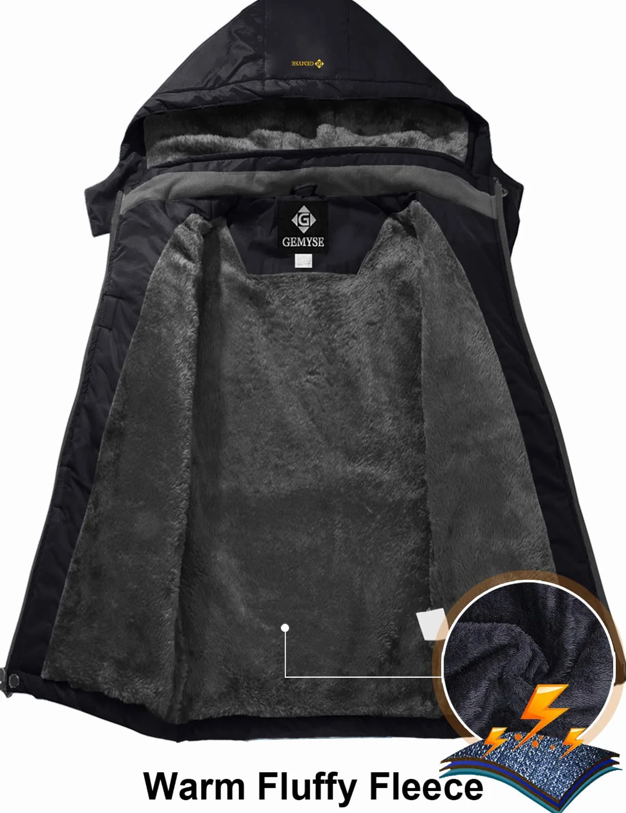 GEMYSE Chaqueta de Esquí Impermeable Niños Abrigo Invierno Antiviento Capucha