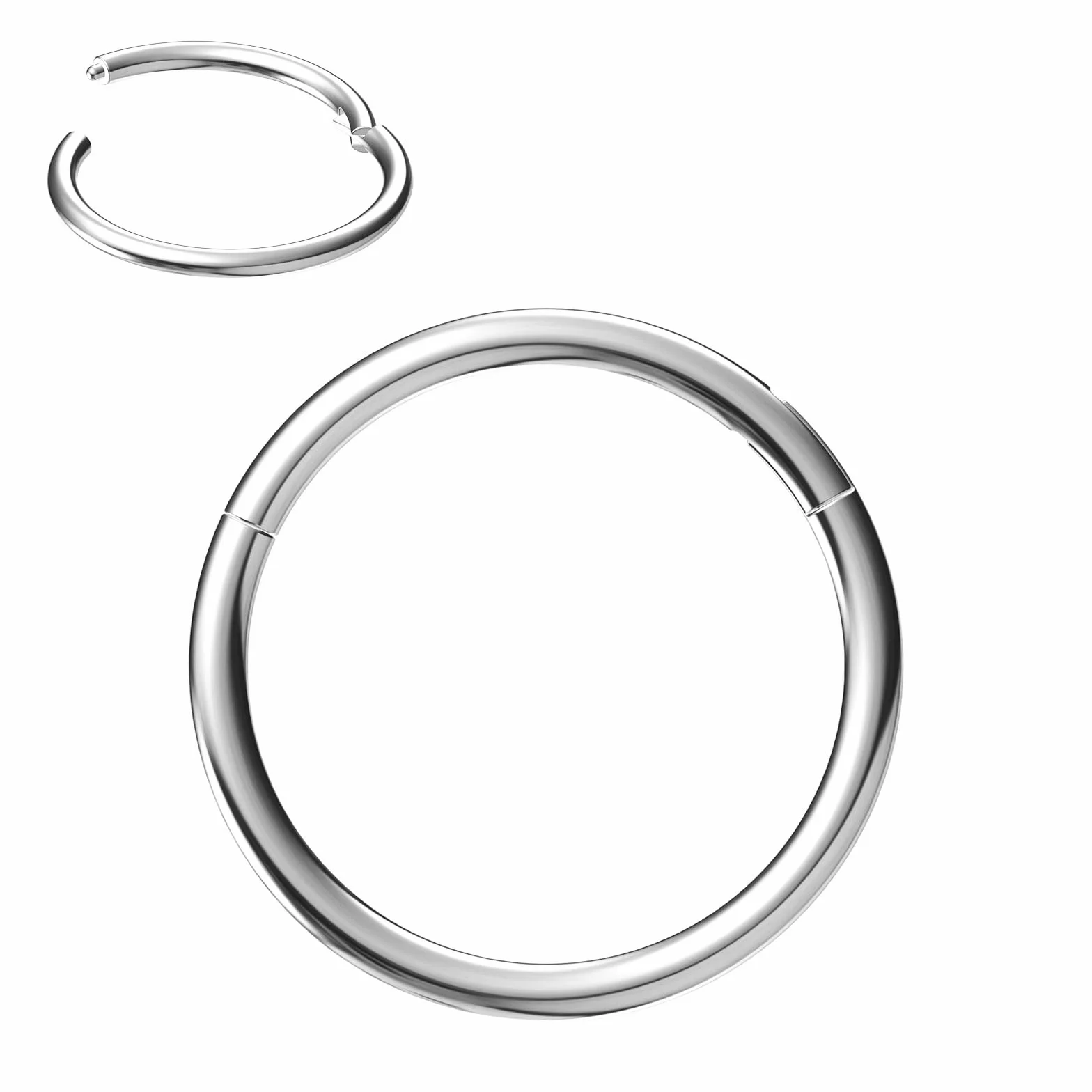 316L Segmento de Clicker de acero Anillo de aro de nariz 0.8-4.0mm