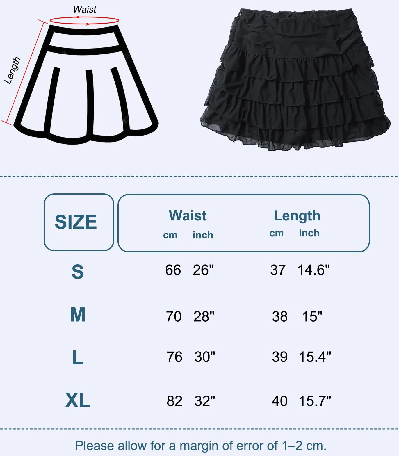 Mini Falda de Mujer Cintura Elástica Tul Capas con Pantalón Corto