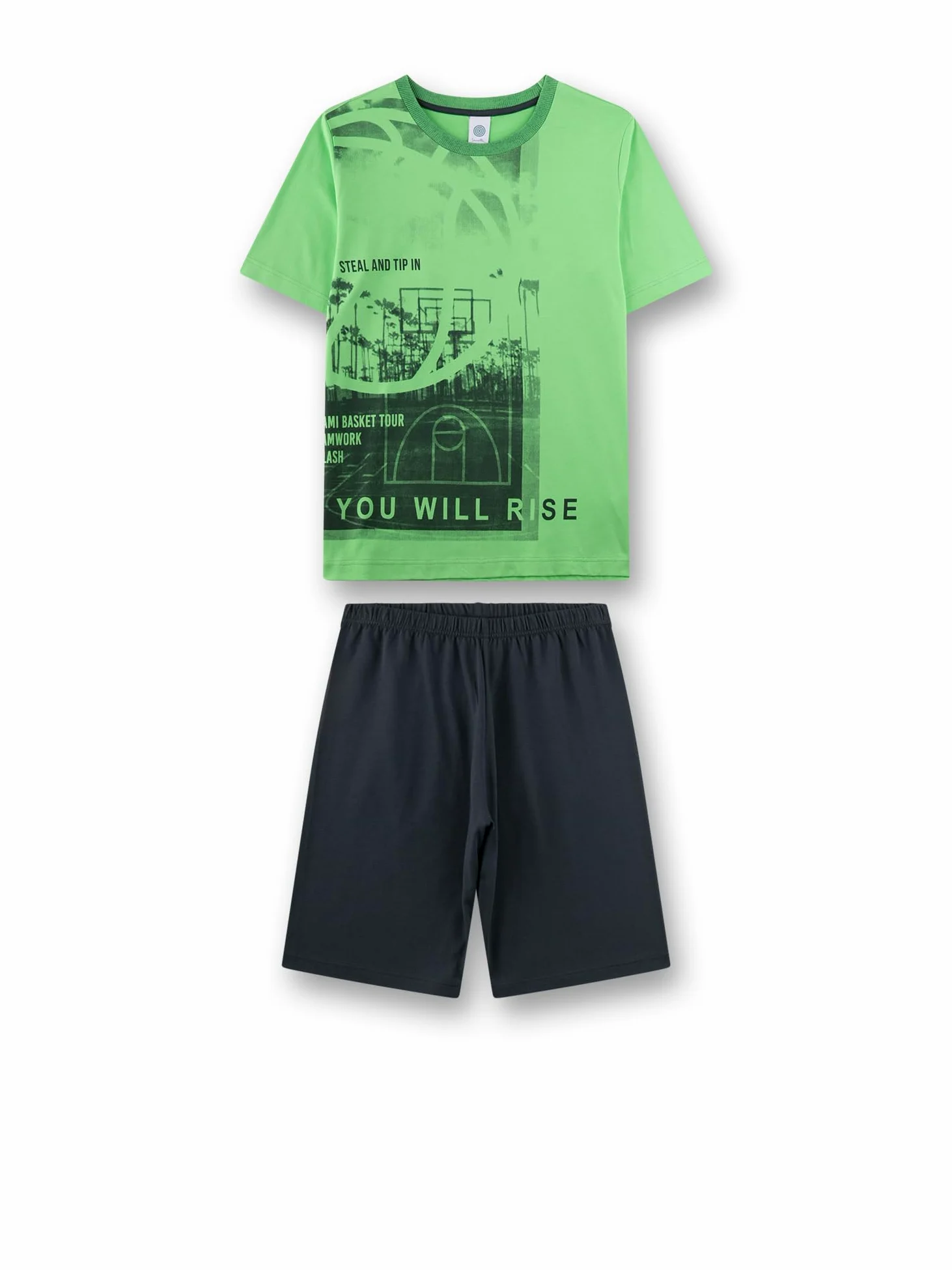 Sanetta 246166 Juego de Pijama, Verde, 128 cm para Niños