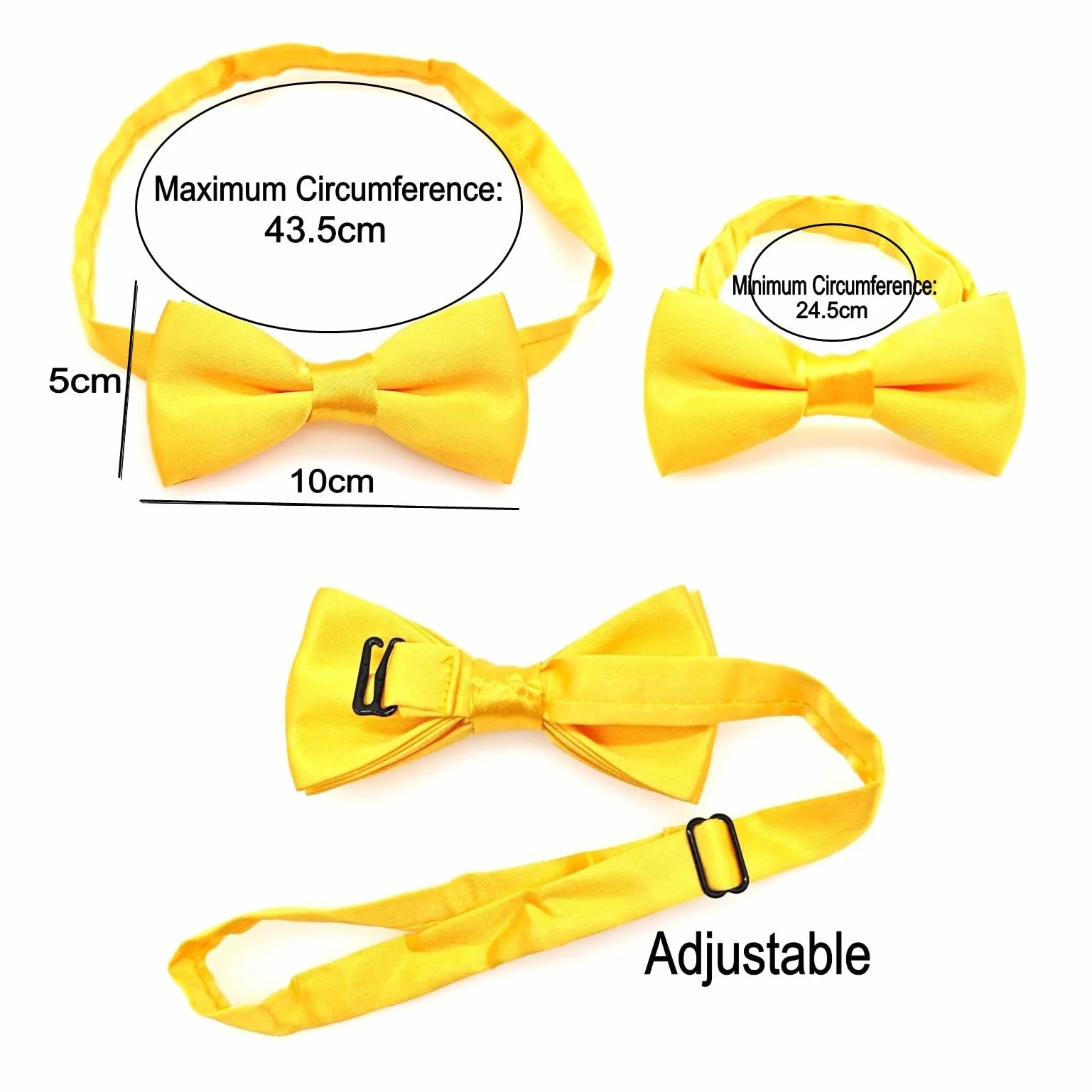 Juego de pajarita y tirantes amarillos para niños, ajustables, bodas, fiestas, disfraces