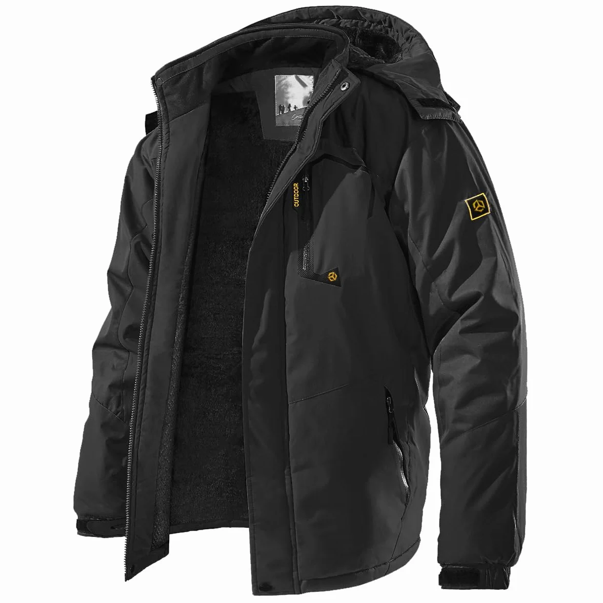 CARWORNIC Chaqueta de esquí de montaña para hombre resistente al viento con capucha