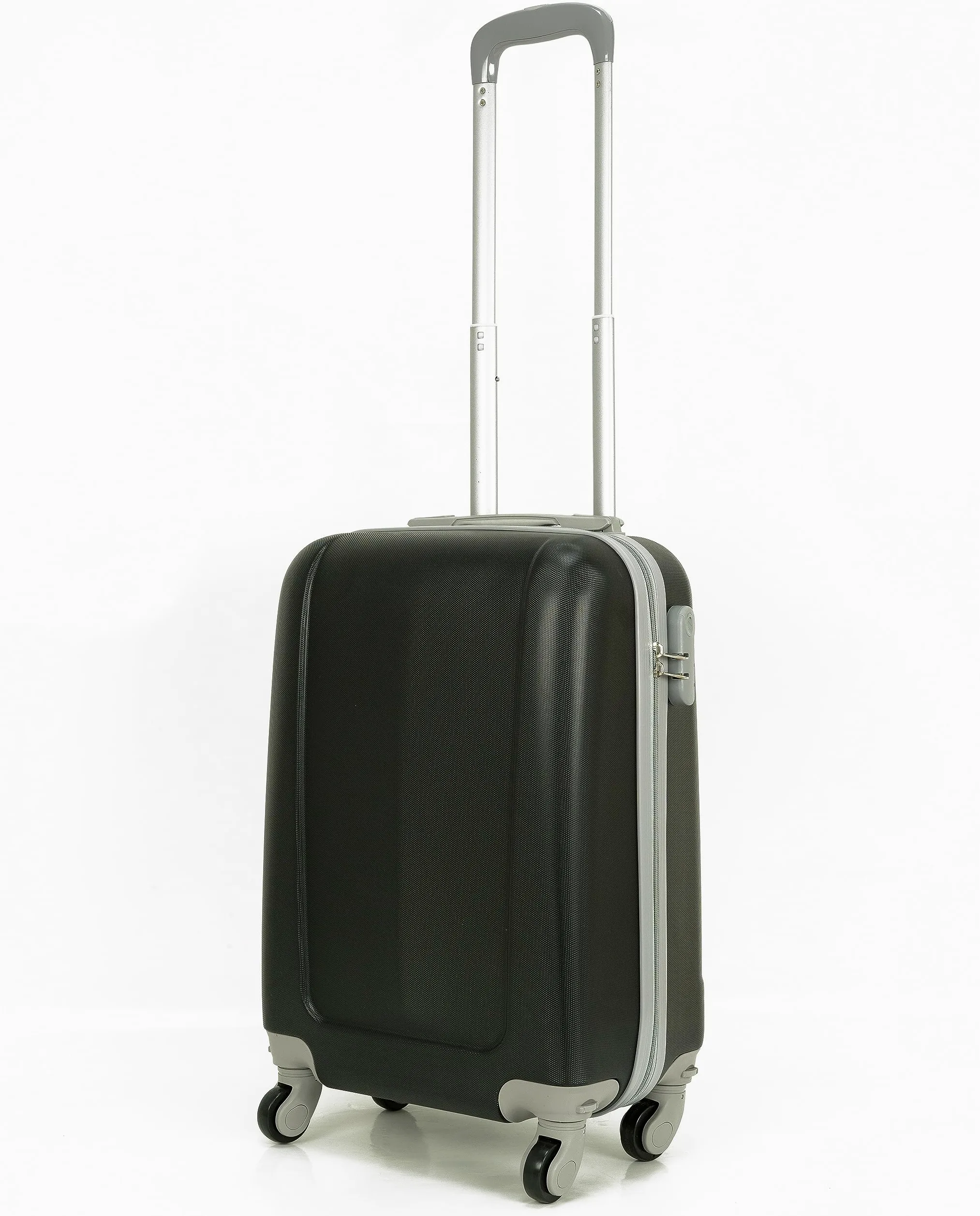 DED Maleta de Cabina Equipaje de Mano Trolley Viaje Avion rígida 4 Ruedas giratorias pequeña 55x35x22cm Compatible con Todas Las aerolíneas (Negro)