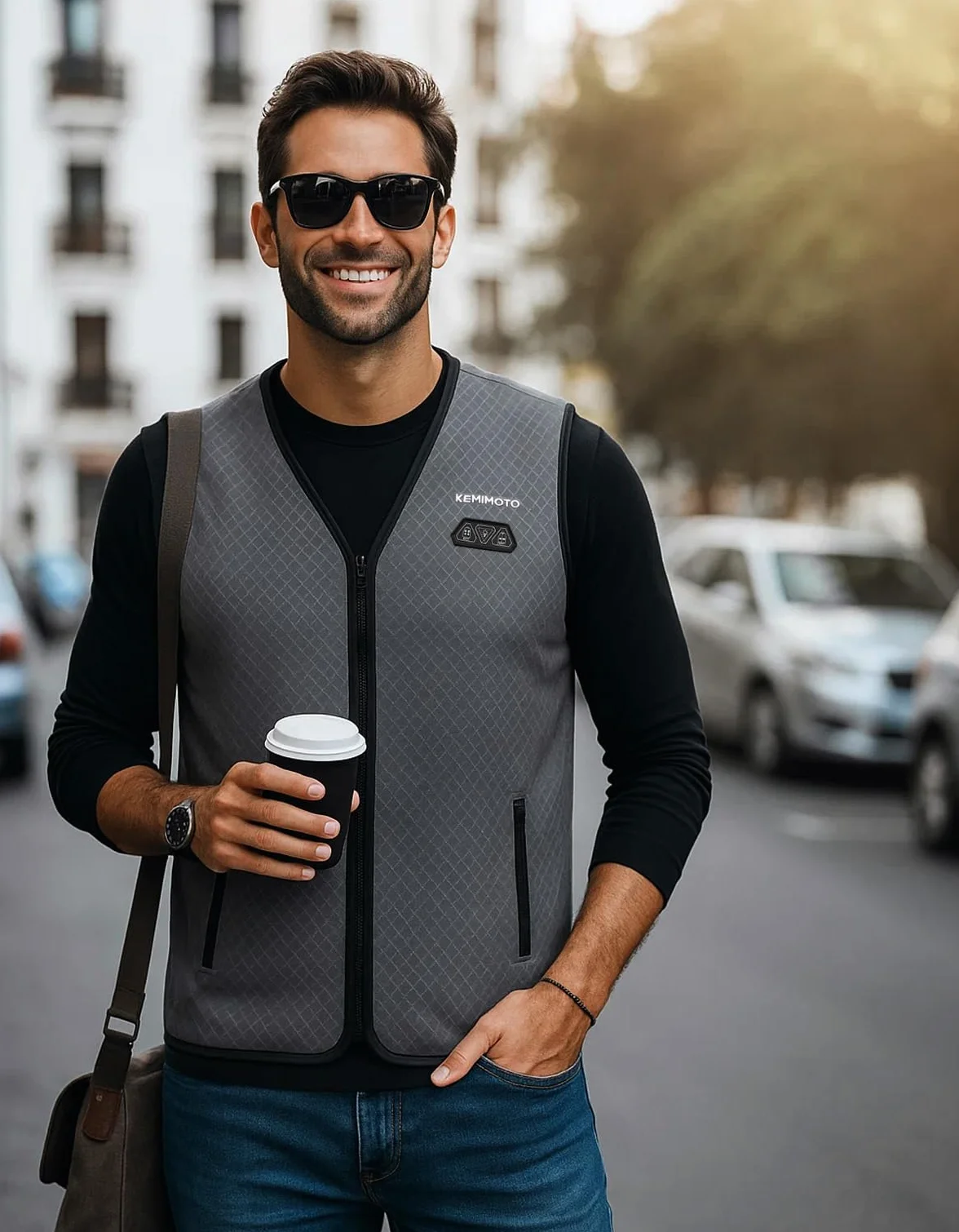 Chalecos Calefactables KEMIMOTO para Hombre 6 Zonas de Calor, Esquí Pesca Moto (Sin Batería)