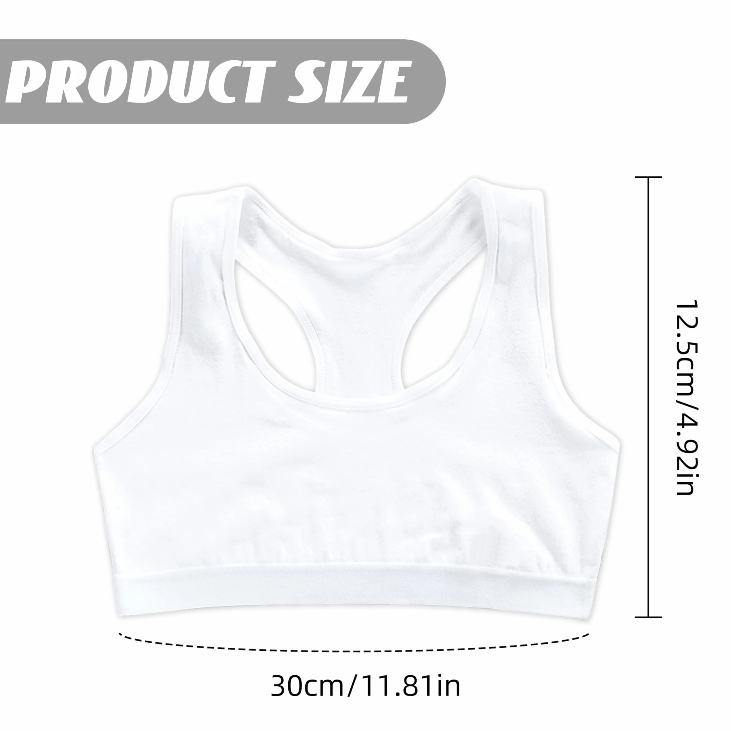 Pack de 4 Sujetadores Deportivos para Niñas, Bralette Suave de Algodón-Spandex Sin Aro, para Adolescentes de 8 a 14 Años