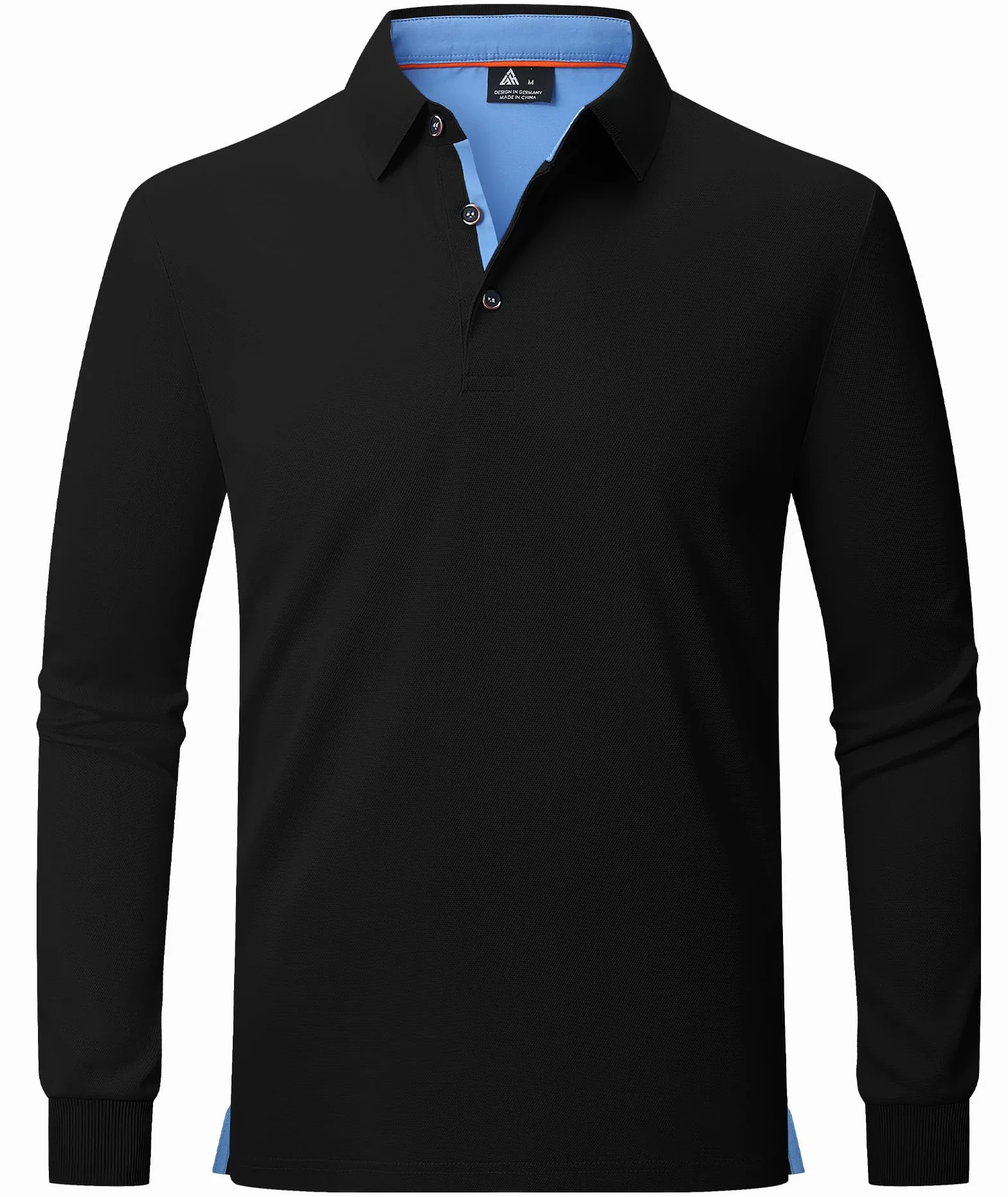 zitysport Polo Hombres Manga Larga Transpirable Secado Rápido Camisetas Casual Golf