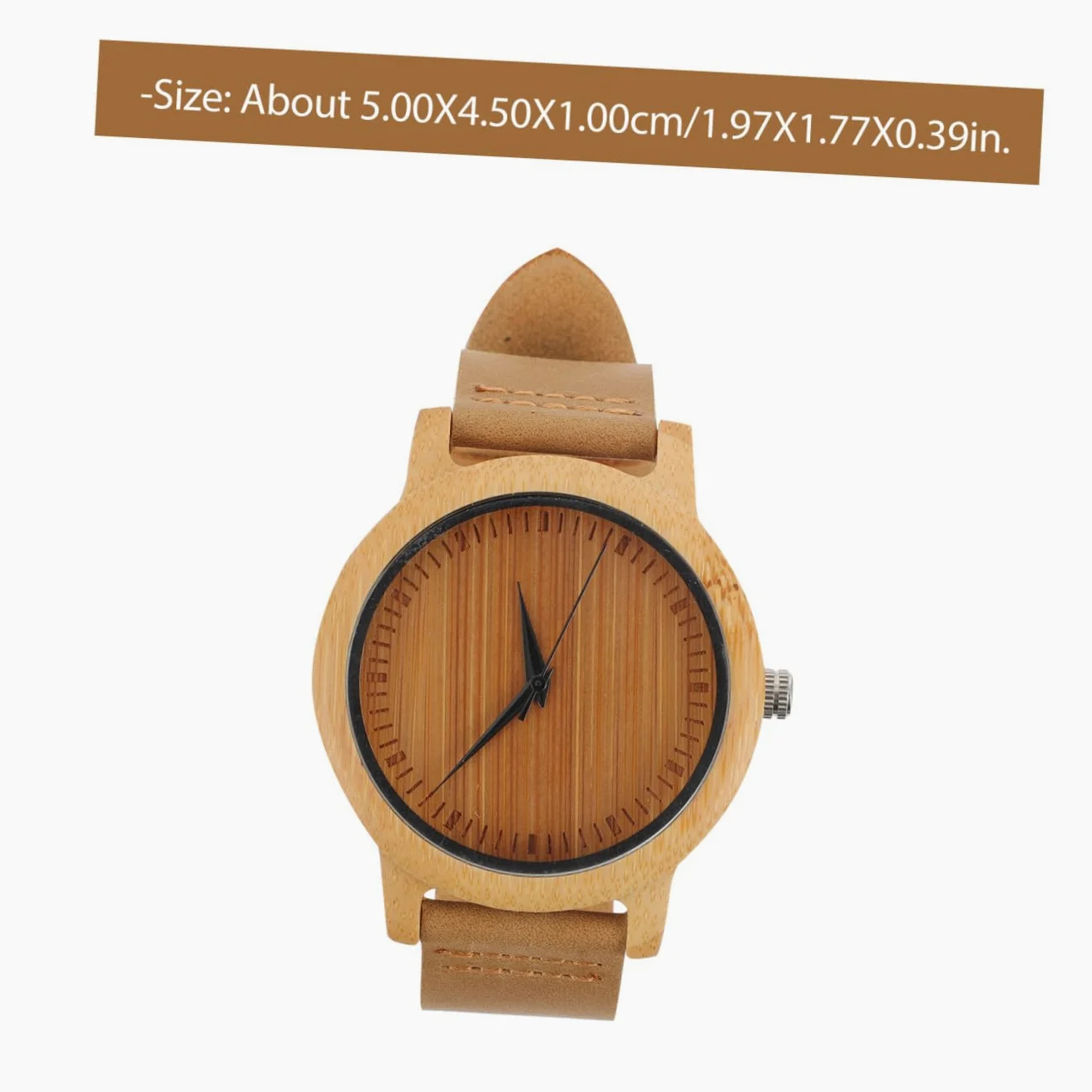 Reloj de Madera de Bambú Movimiento de Cuarzo, Diseño Elegante y Sencillo para Hombres y Mujeres, Adecuado para Cumpleaños y Actividades al Aire Libre