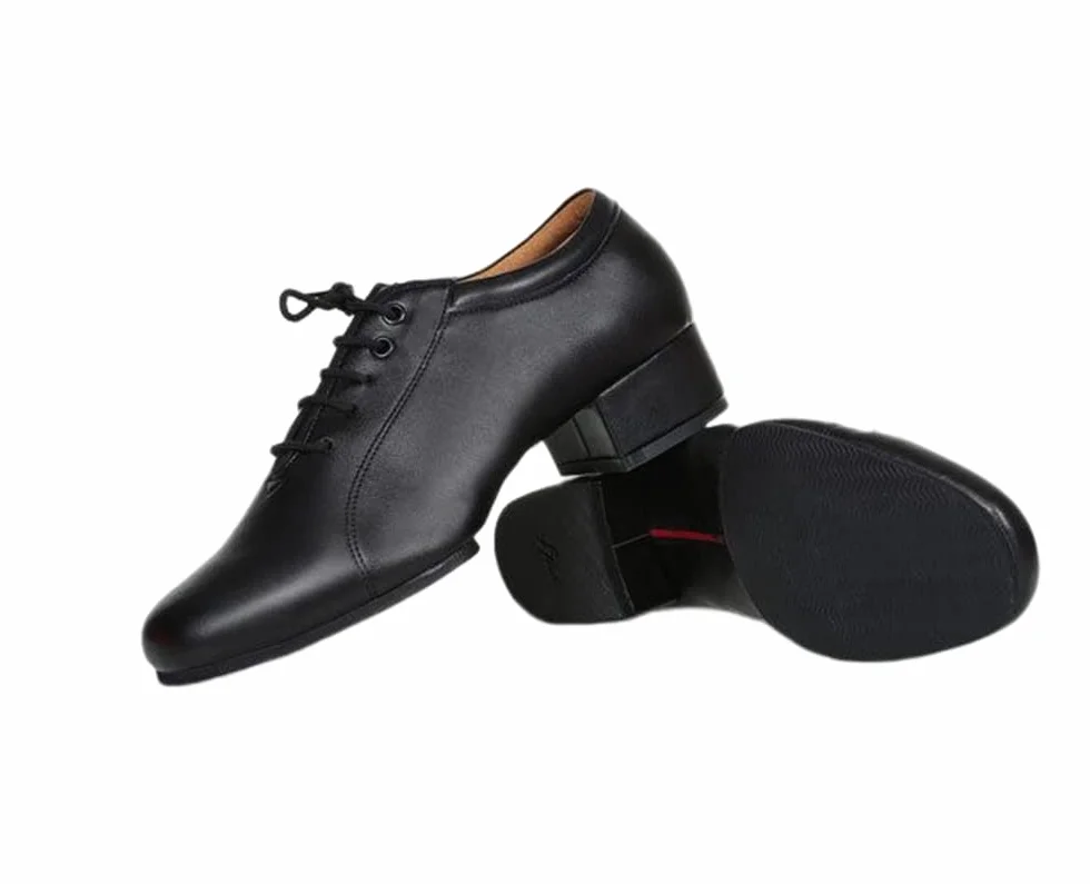 Zapatos de Baile de Salón para Hombre de Cuero con Tacón de Encaje 3cm 4,5cm Salsa Latina