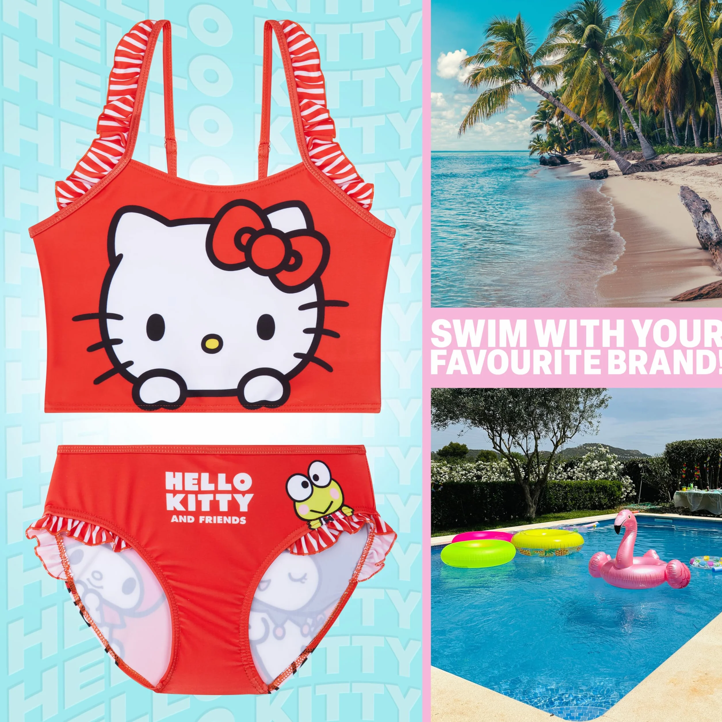 Patrulla Canina Peppa Pig Hello Kitty Bikini Niña Set 2 Piezas Ropa de Baño