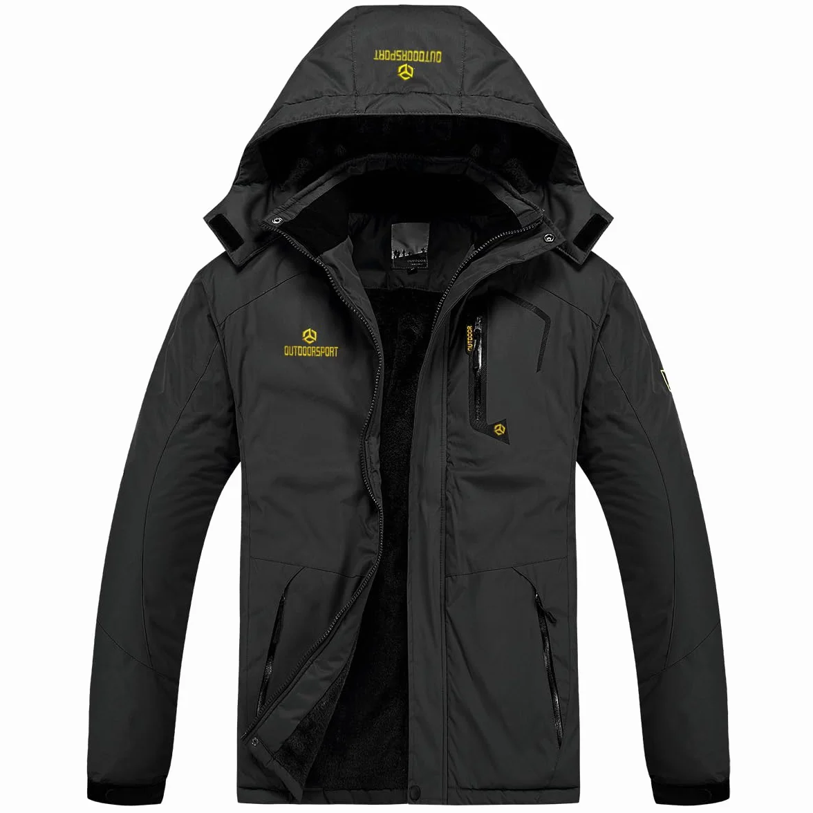 CARWORNIC Chaqueta de esquí de montaña para hombre resistente al viento con capucha