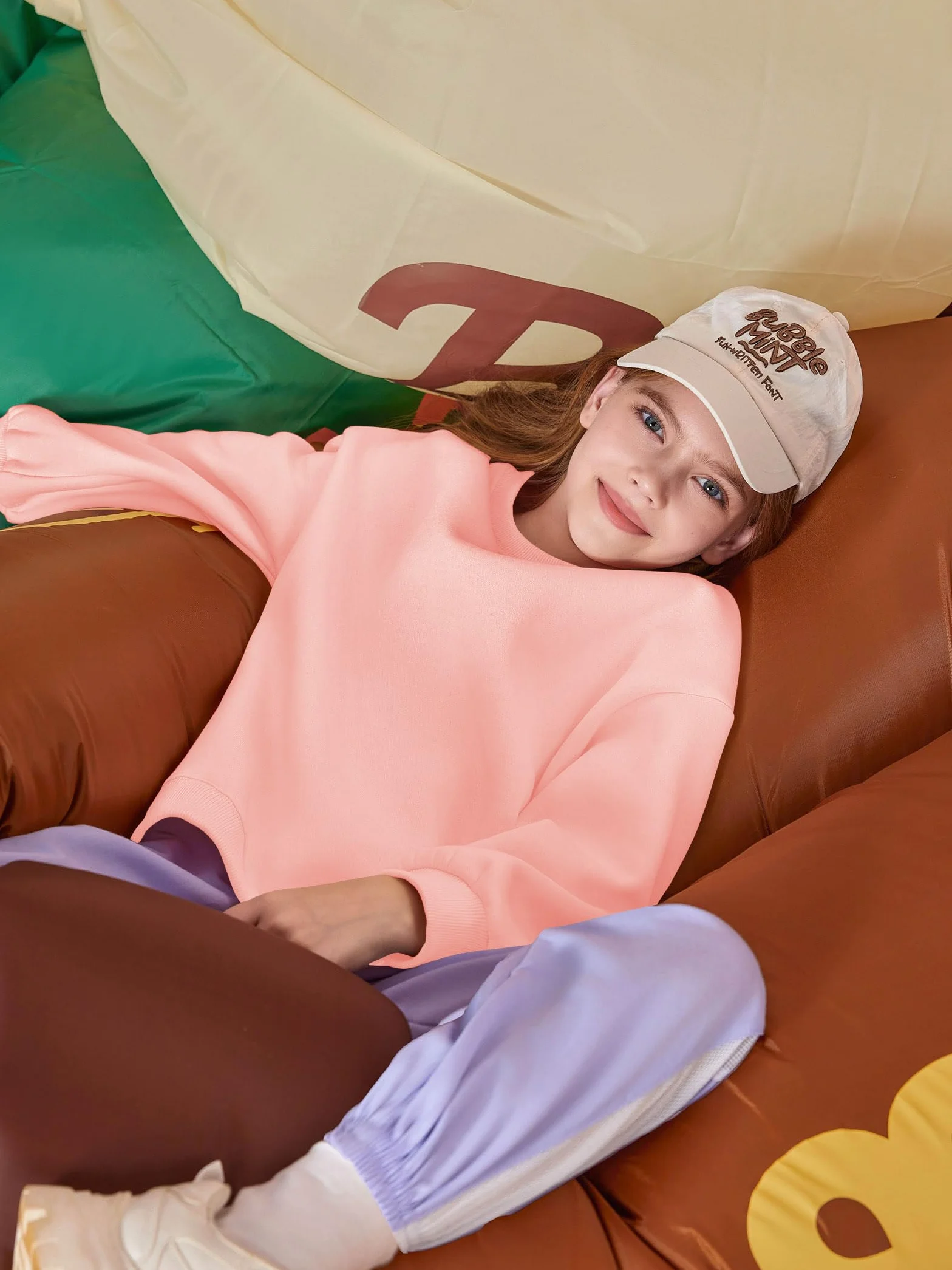 Sudadera niña cuello redondo manga larga básica 5-14 años