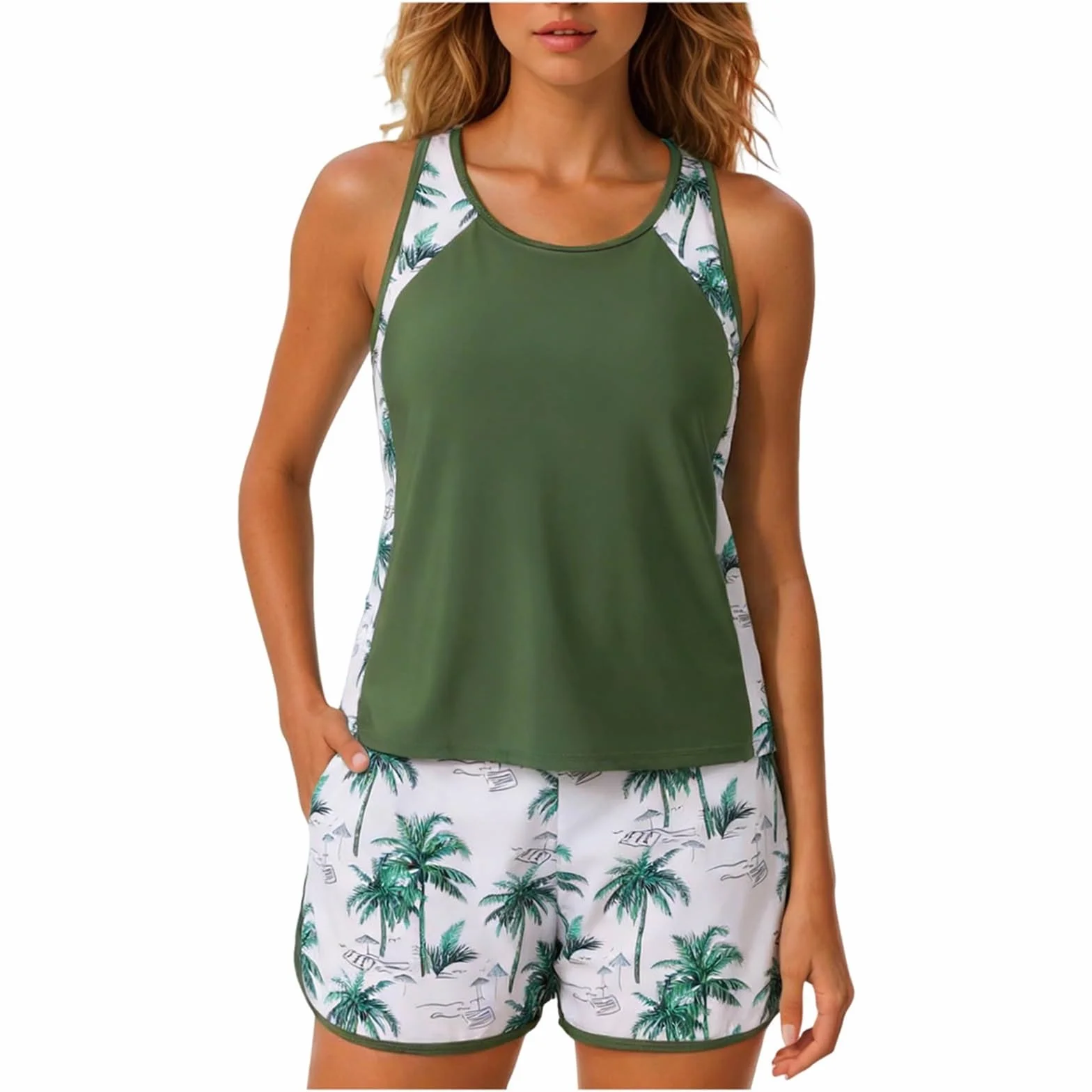 Tankini Mujer Tallas Grandes Adelgazante Dos Piezas Top Bikini Push Up