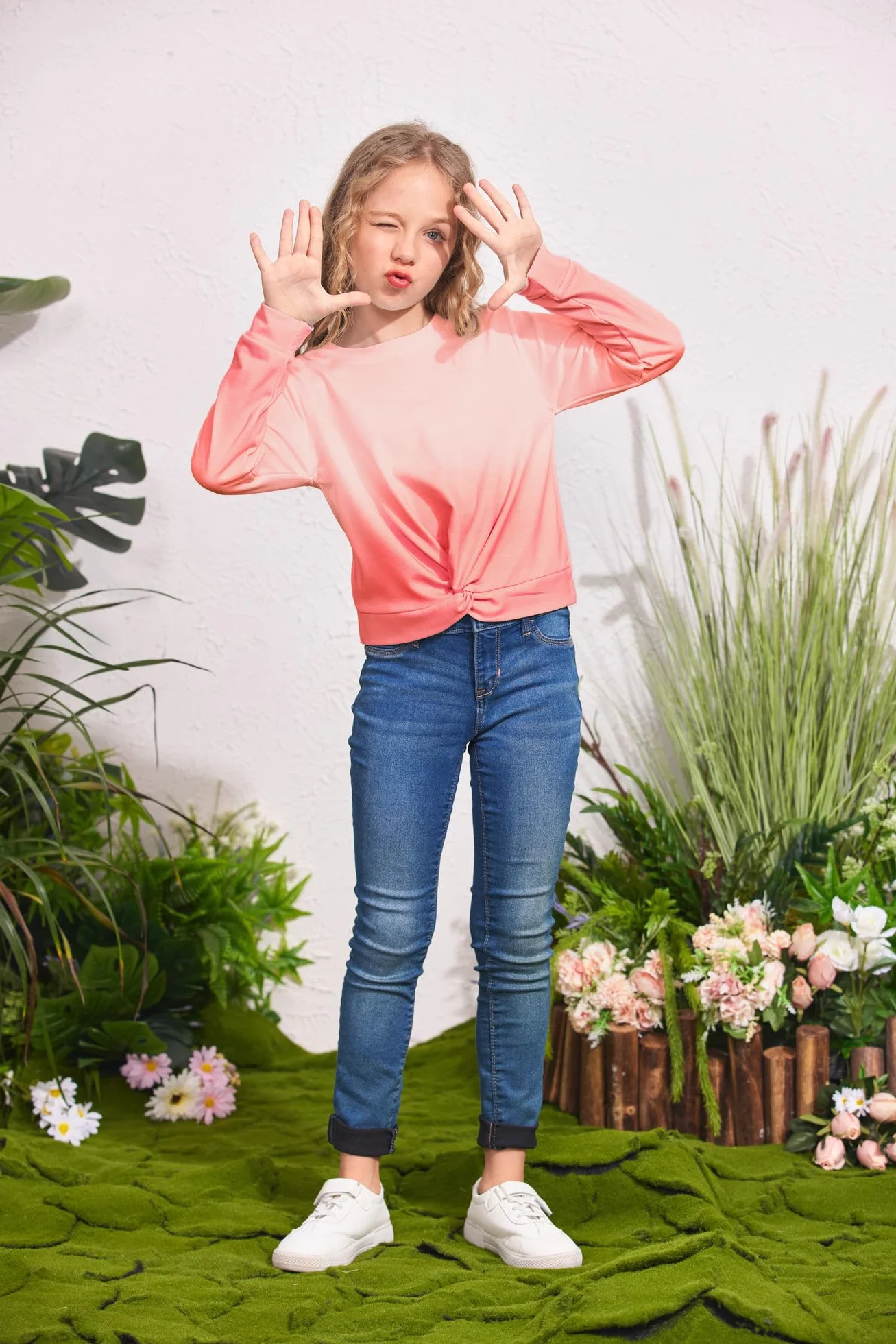 Arshiner Sudadera sin Capucha Tie-Dye Cuello Redondo Niña Manga Larga Moda