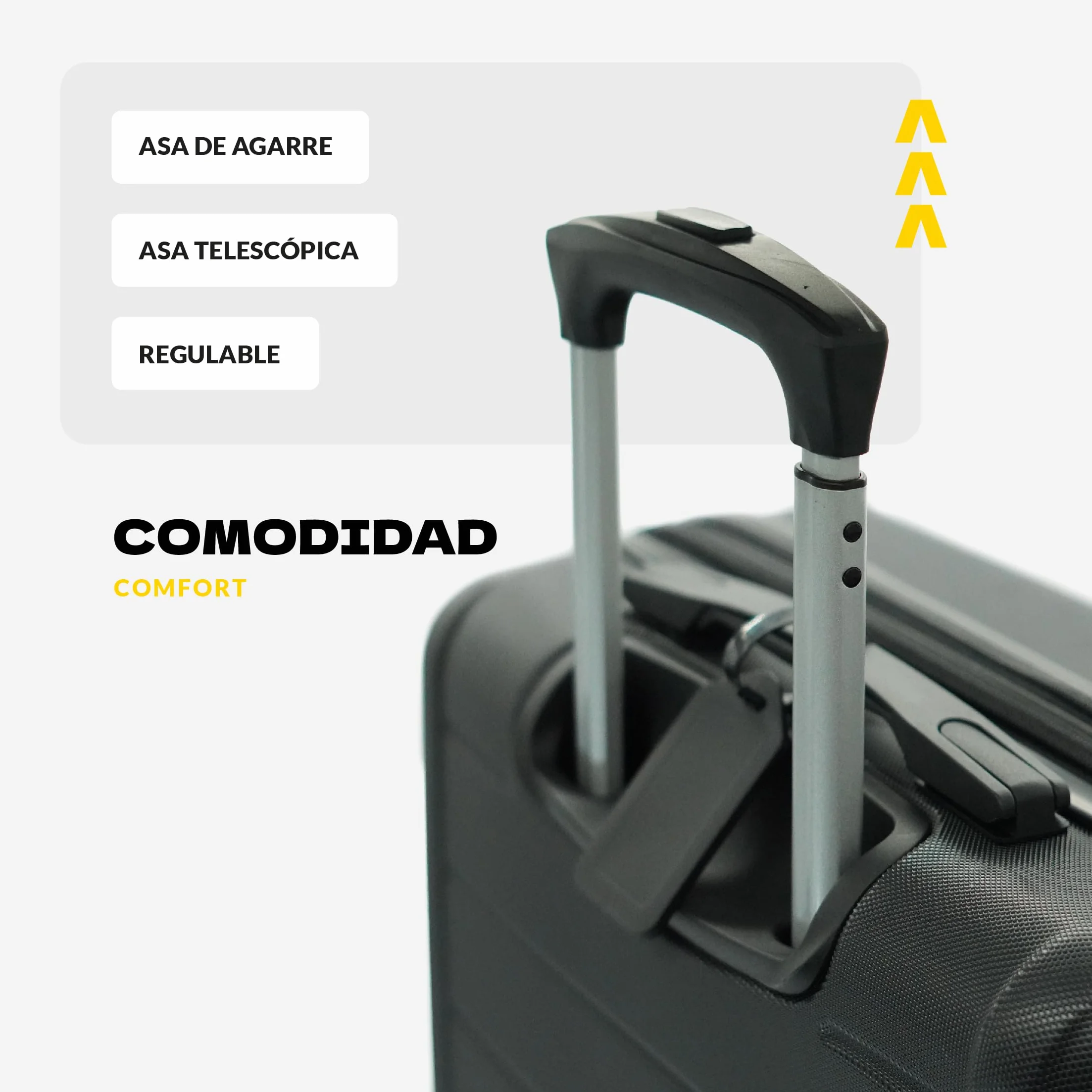 VOYAN Maleta Grande 23kg SDR Gris 68x46x28 Expandible, Trolley Rigido ABS Ligero 4 Ruedas 360°
