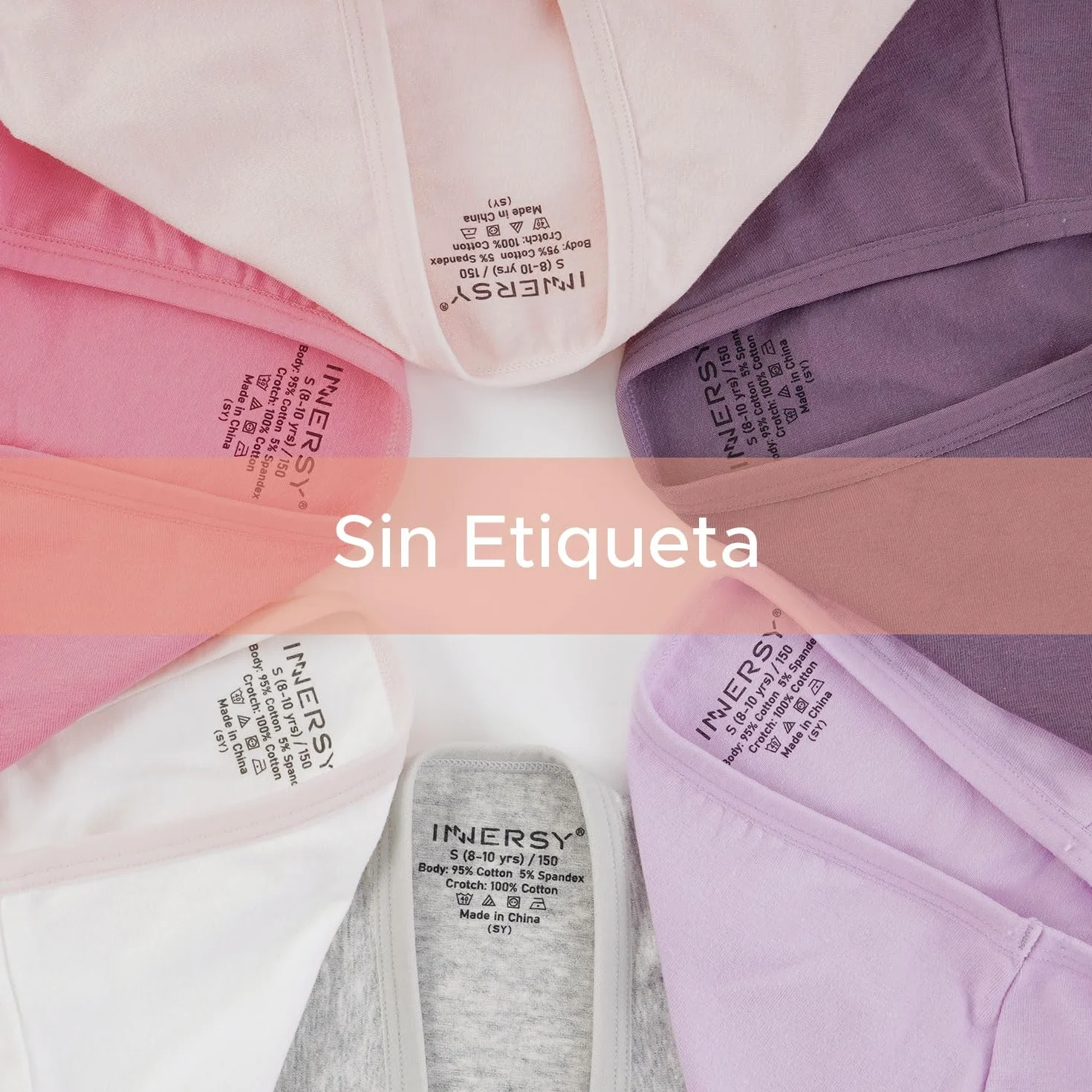 INNERSY Braguitas Niña Algodón Pack 6 - Cómodas y Suaves para Adolescente 8-16 Años