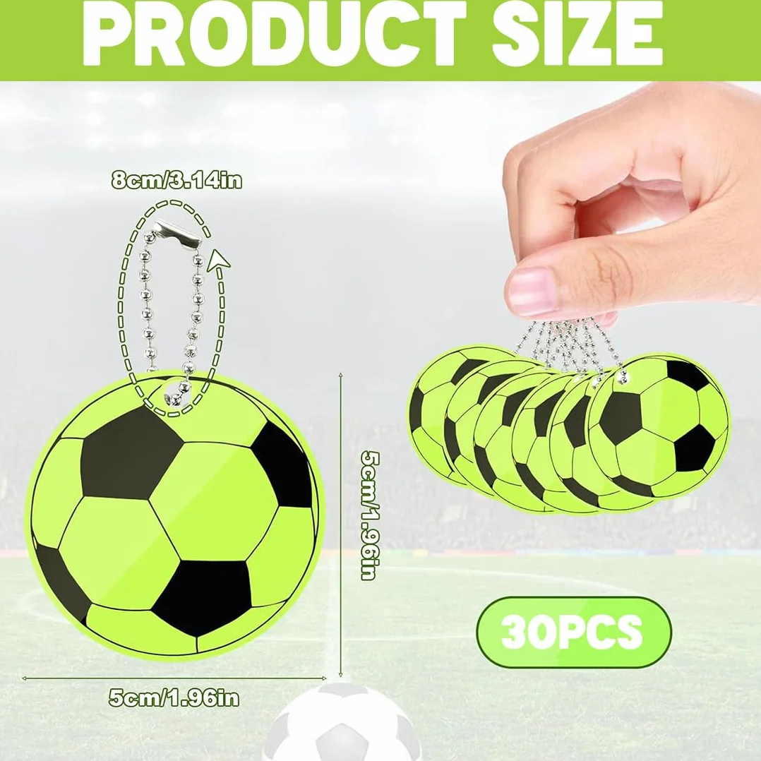 Reflector Colgante de Seguridad 30 Piezas, Colgante de Fútbol Reflectante